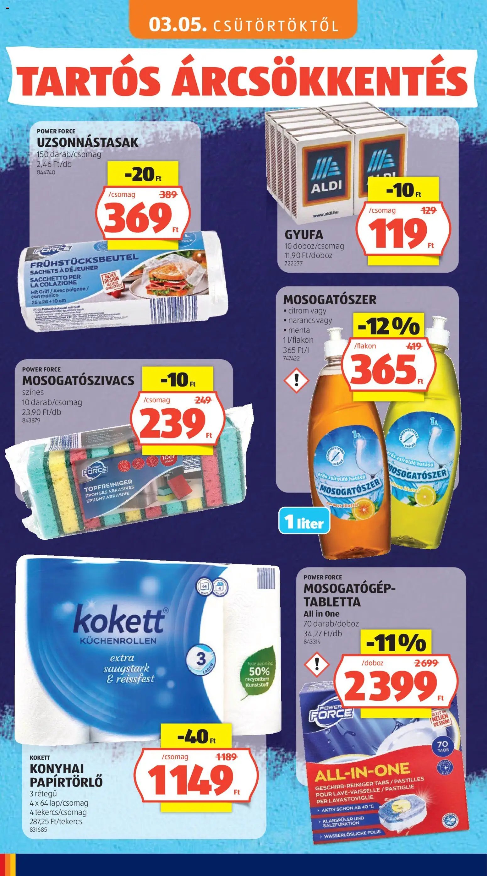 Aldi újság 2026.05.03. Aldi Tartós árcsökkentés flyer (2026-05-03)