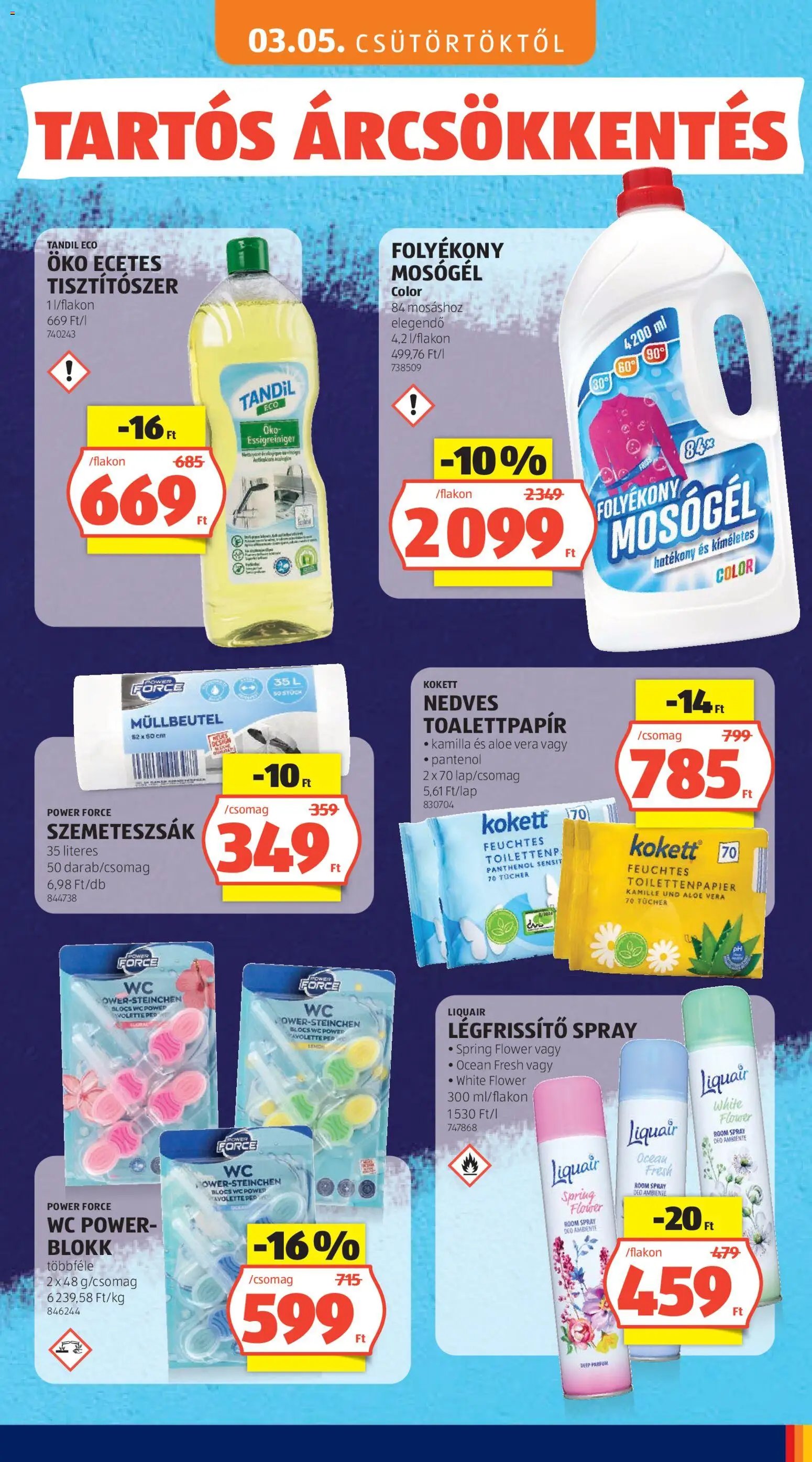 Aldi újság 2026.05.03. Aldi Tartós árcsökkentés flyer (2026-05-03)
