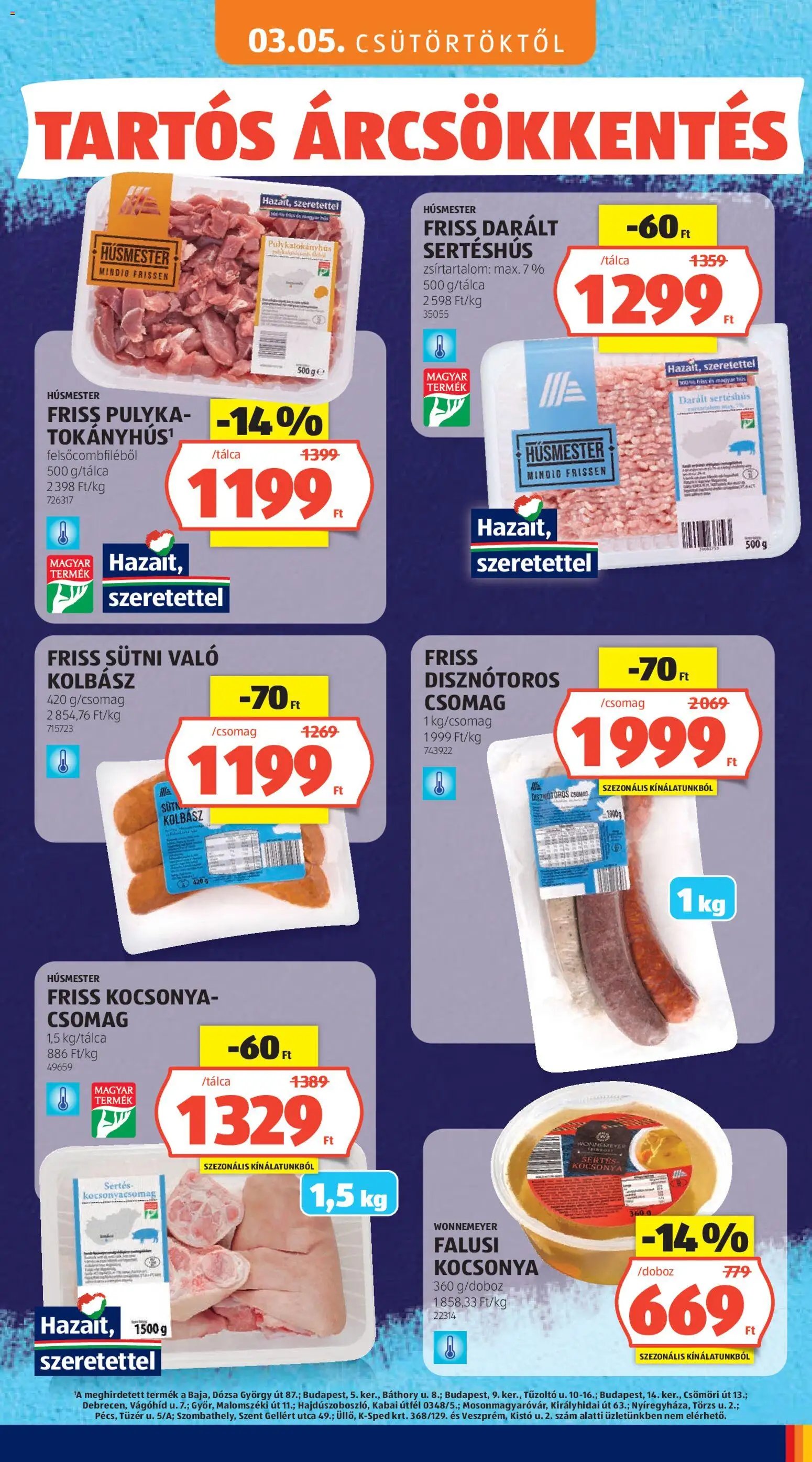 Aldi újság 2026.05.03. Aldi Tartós árcsökkentés flyer (2026-05-03)