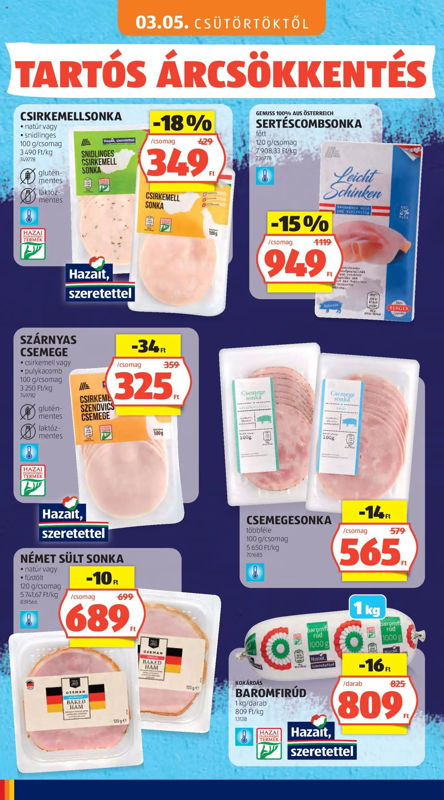 Aldi újság 2026.05.03. Aldi Tartós árcsökkentés flyer (2026-05-03)