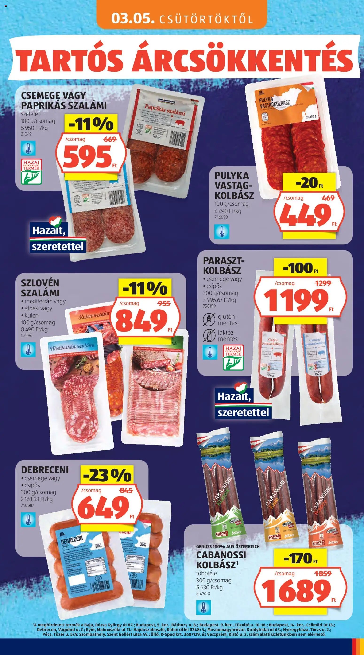 Aldi újság 2026.05.03. Aldi Tartós árcsökkentés flyer (2026-05-03)