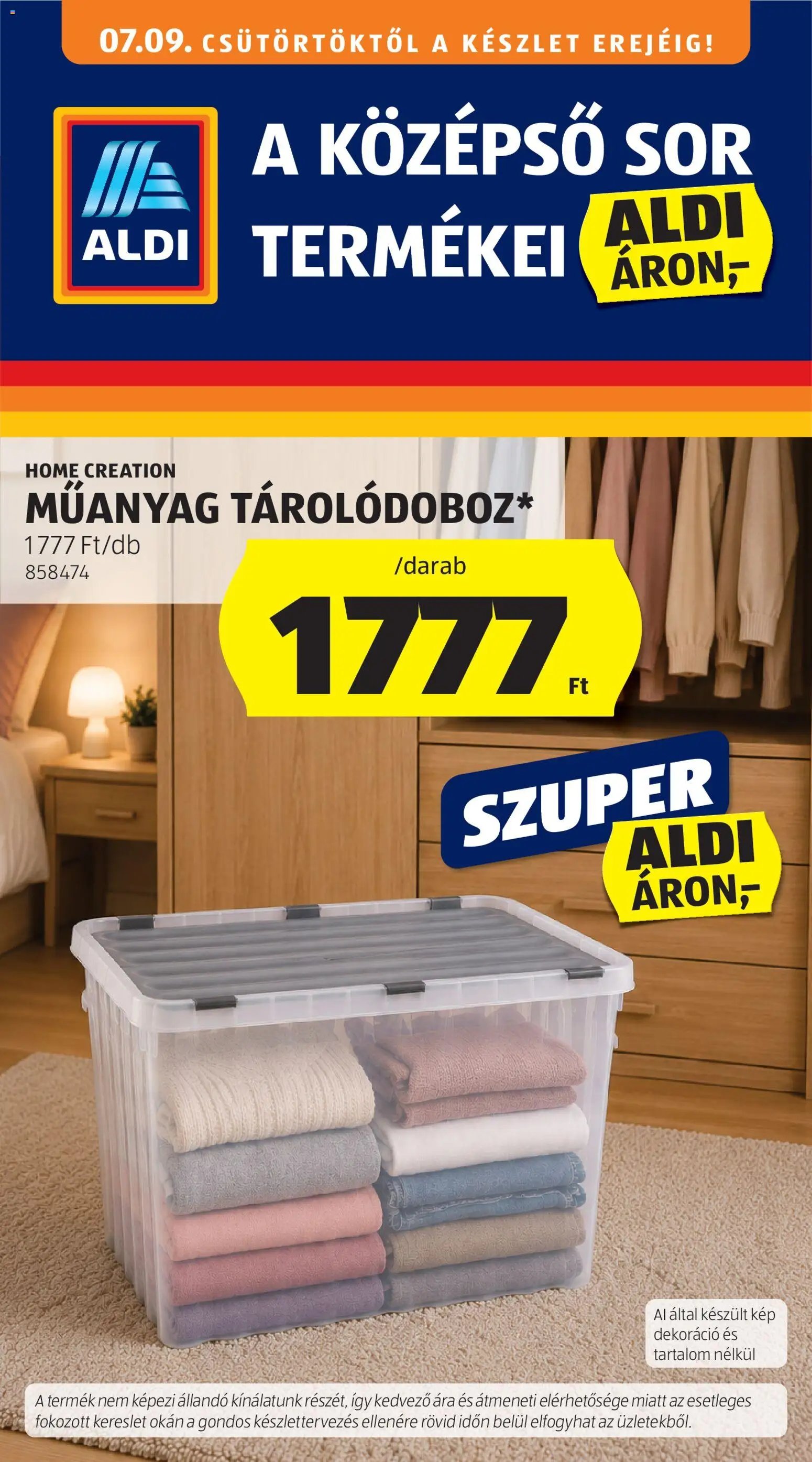 Aldi újság 2026.07.09. Aldi Középső sor termékei