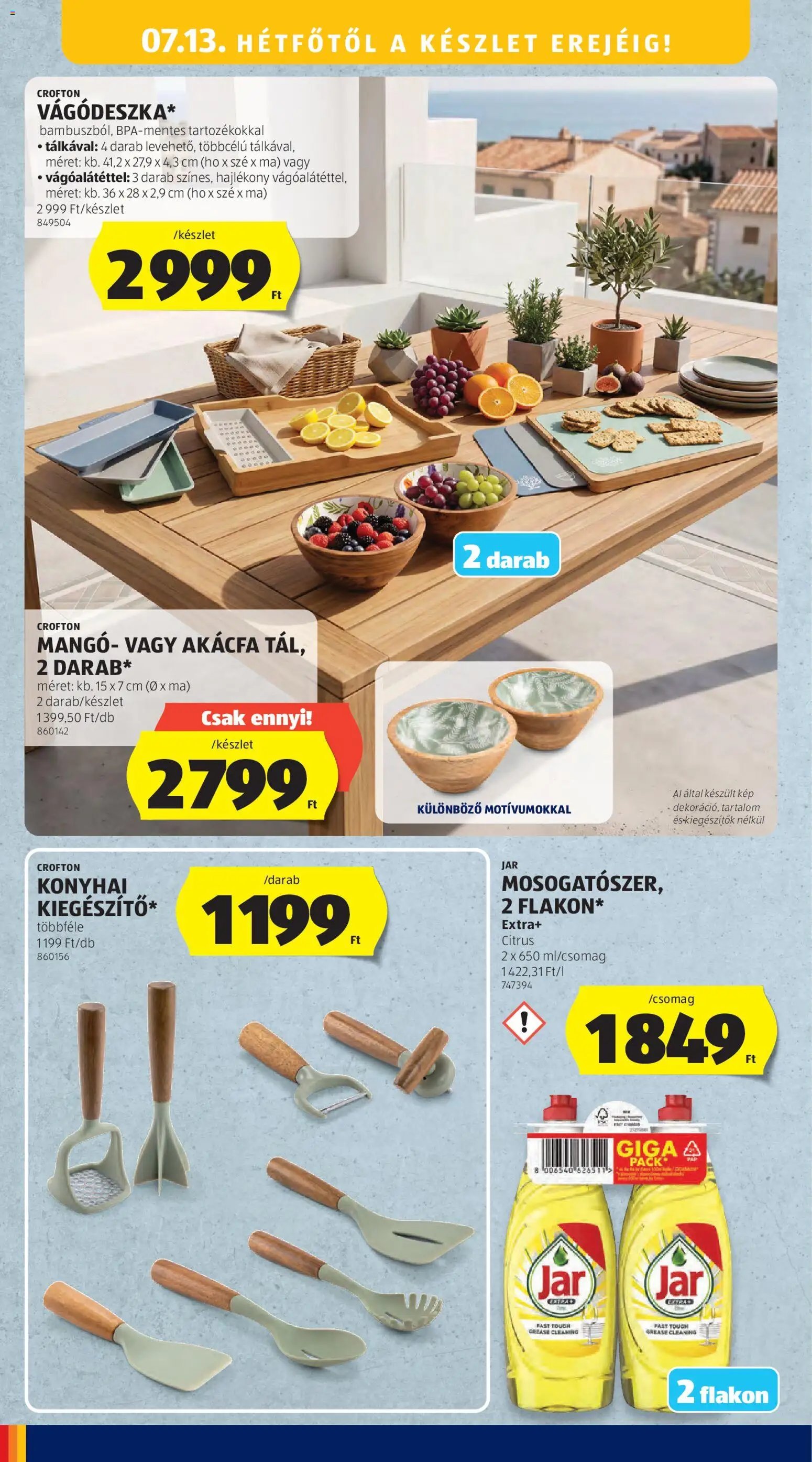 Aldi újság 2026.07.09. Aldi Középső sor termékei