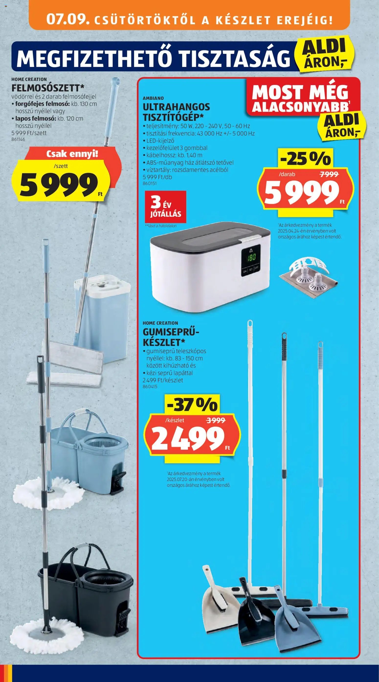 Aldi újság 2026.07.09. Aldi Középső sor termékei