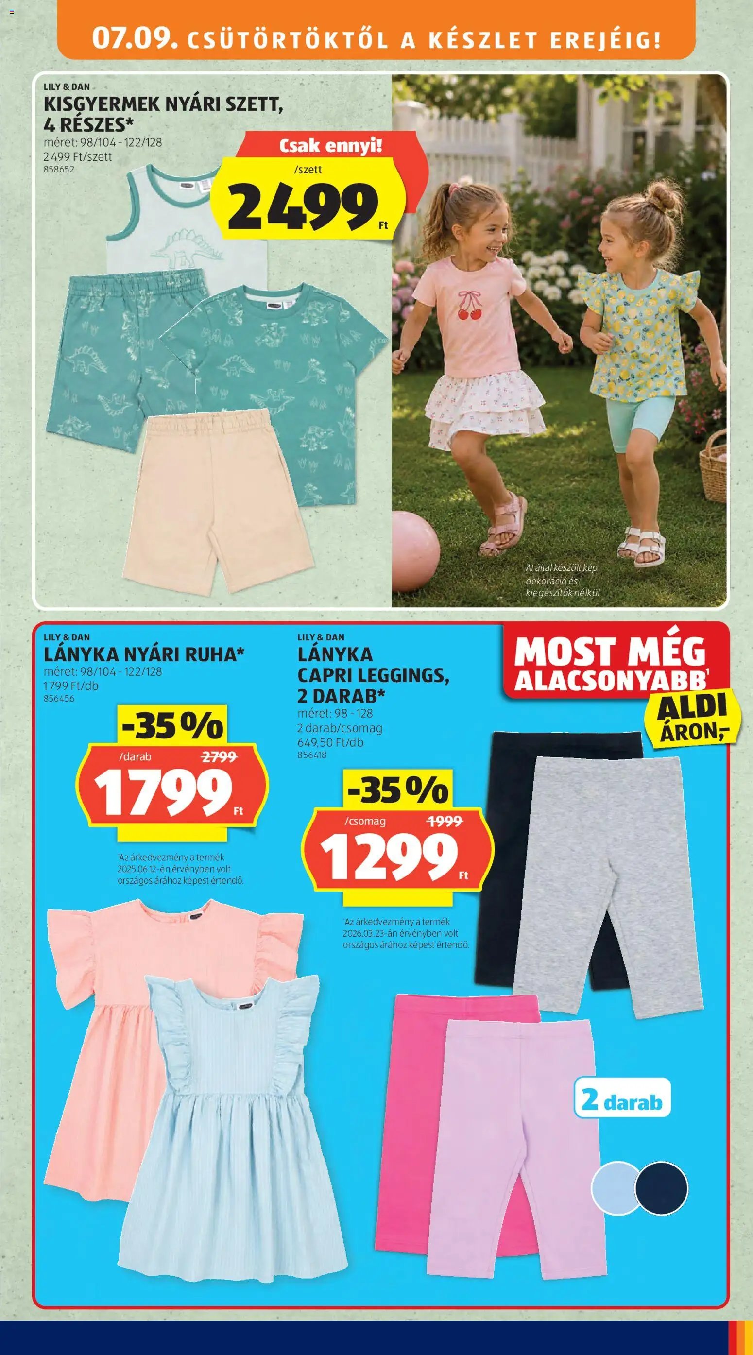 Aldi újság 2026.07.09. Aldi Középső sor termékei