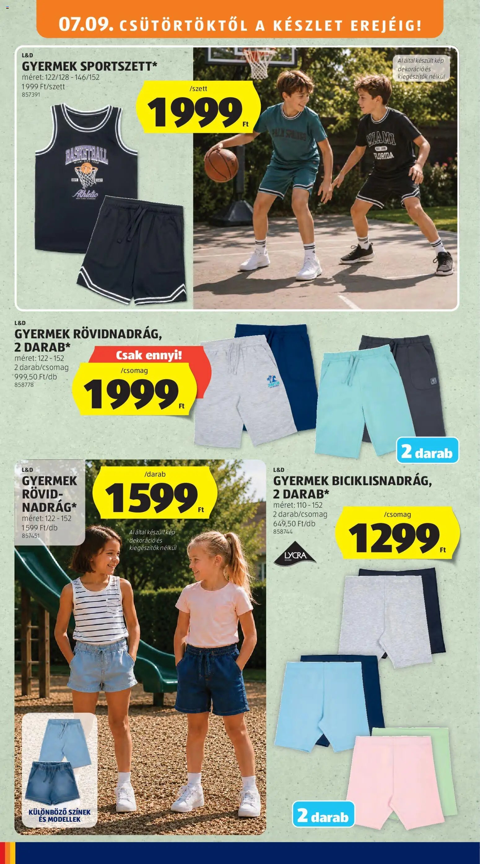 Aldi újság 2026.07.09. Aldi Középső sor termékei