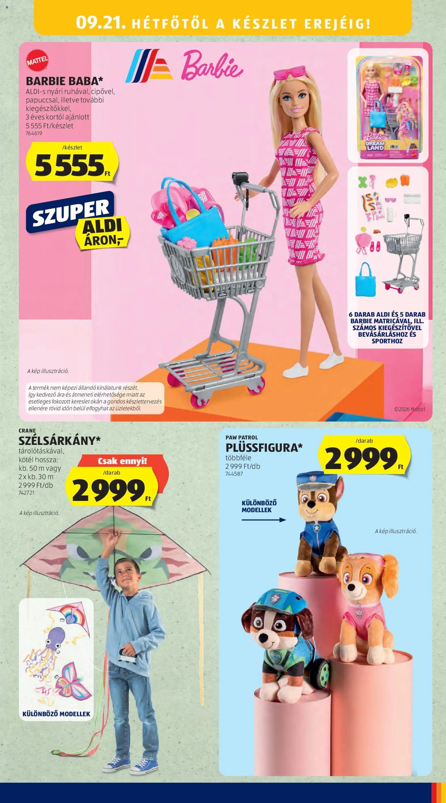 Aldi újság 2026.09.17. Aldi Középső sor termékei