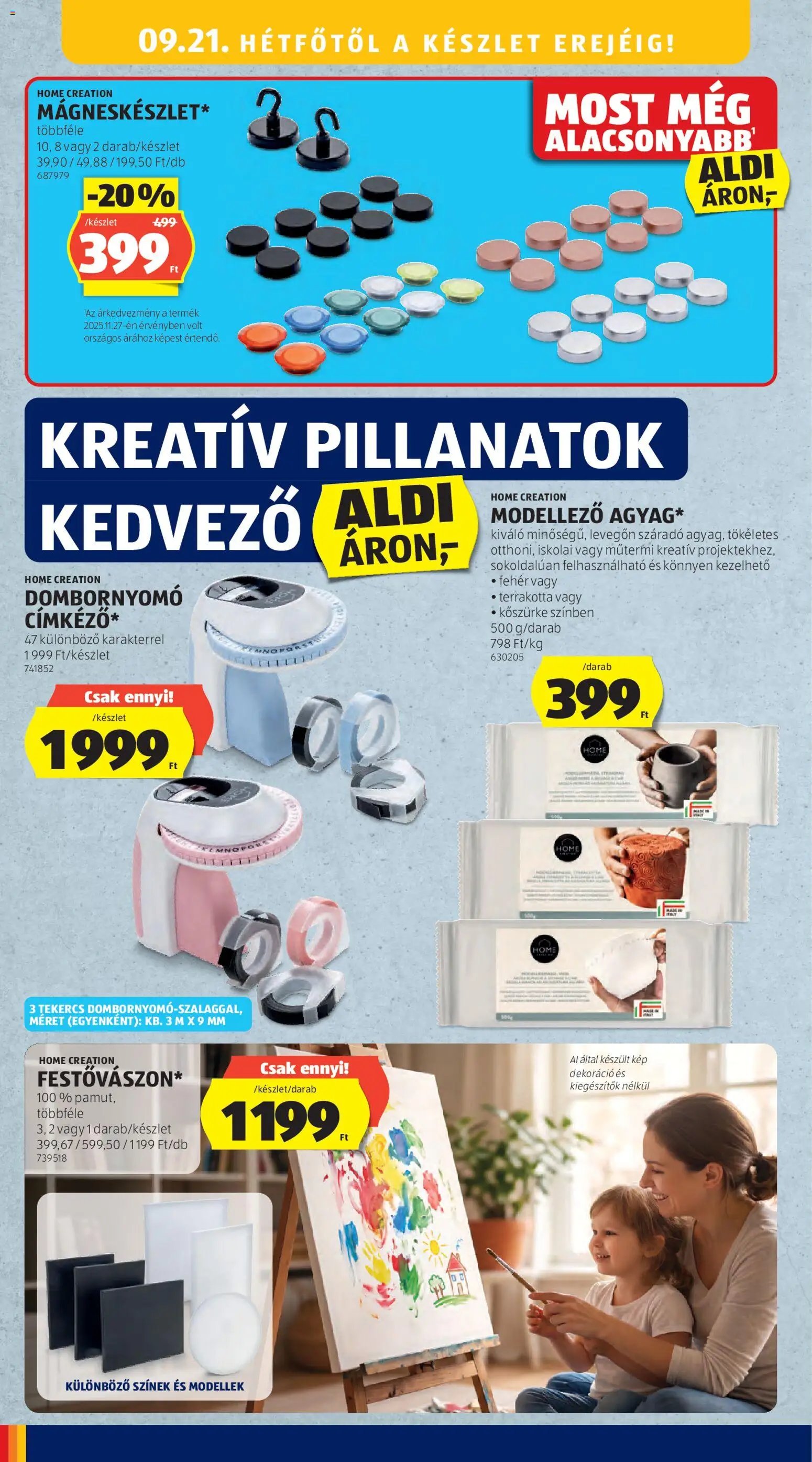 Aldi újság 2026.09.17. Aldi Középső sor termékei