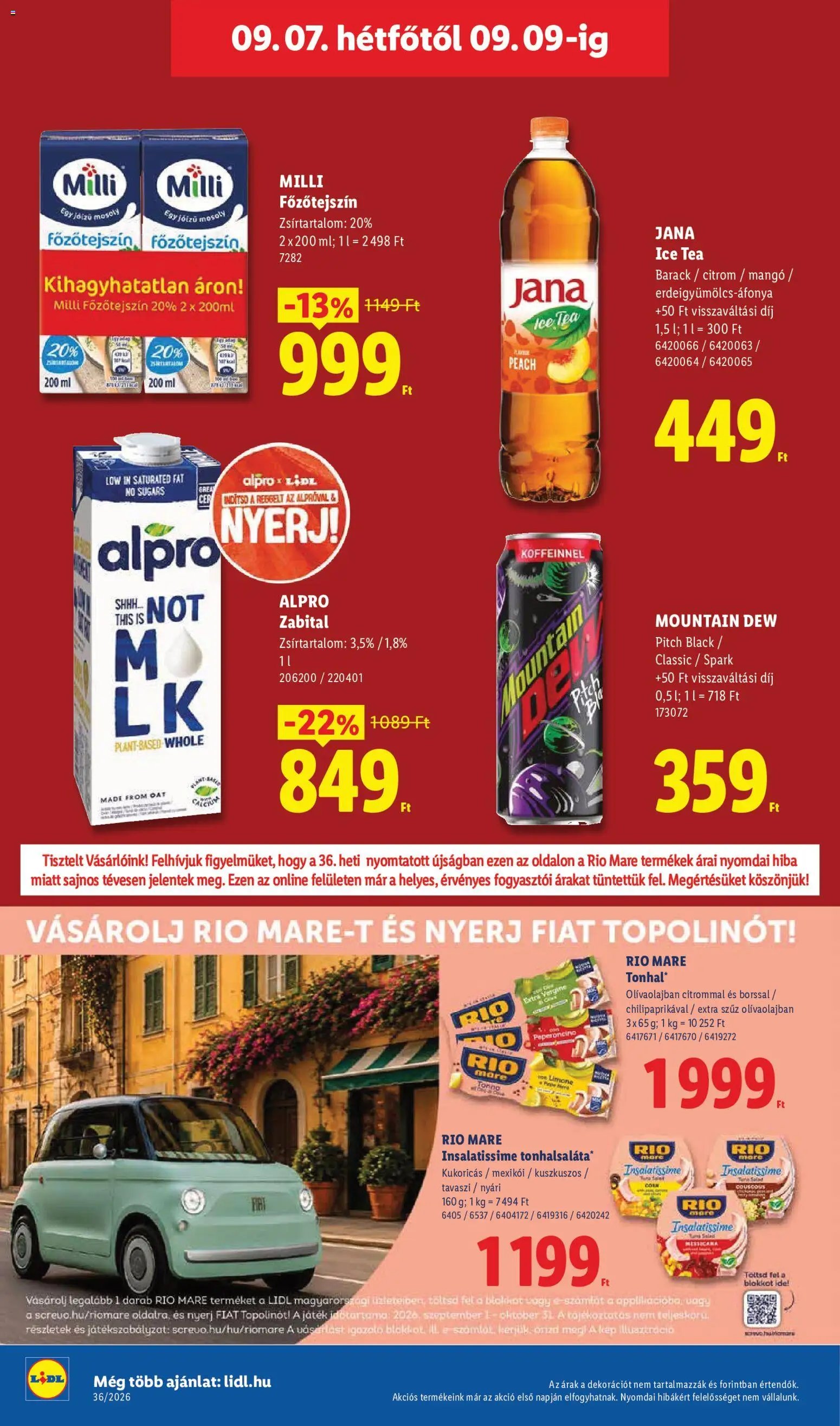 Lidl újság 2026.09.03. Lidl akciós újság