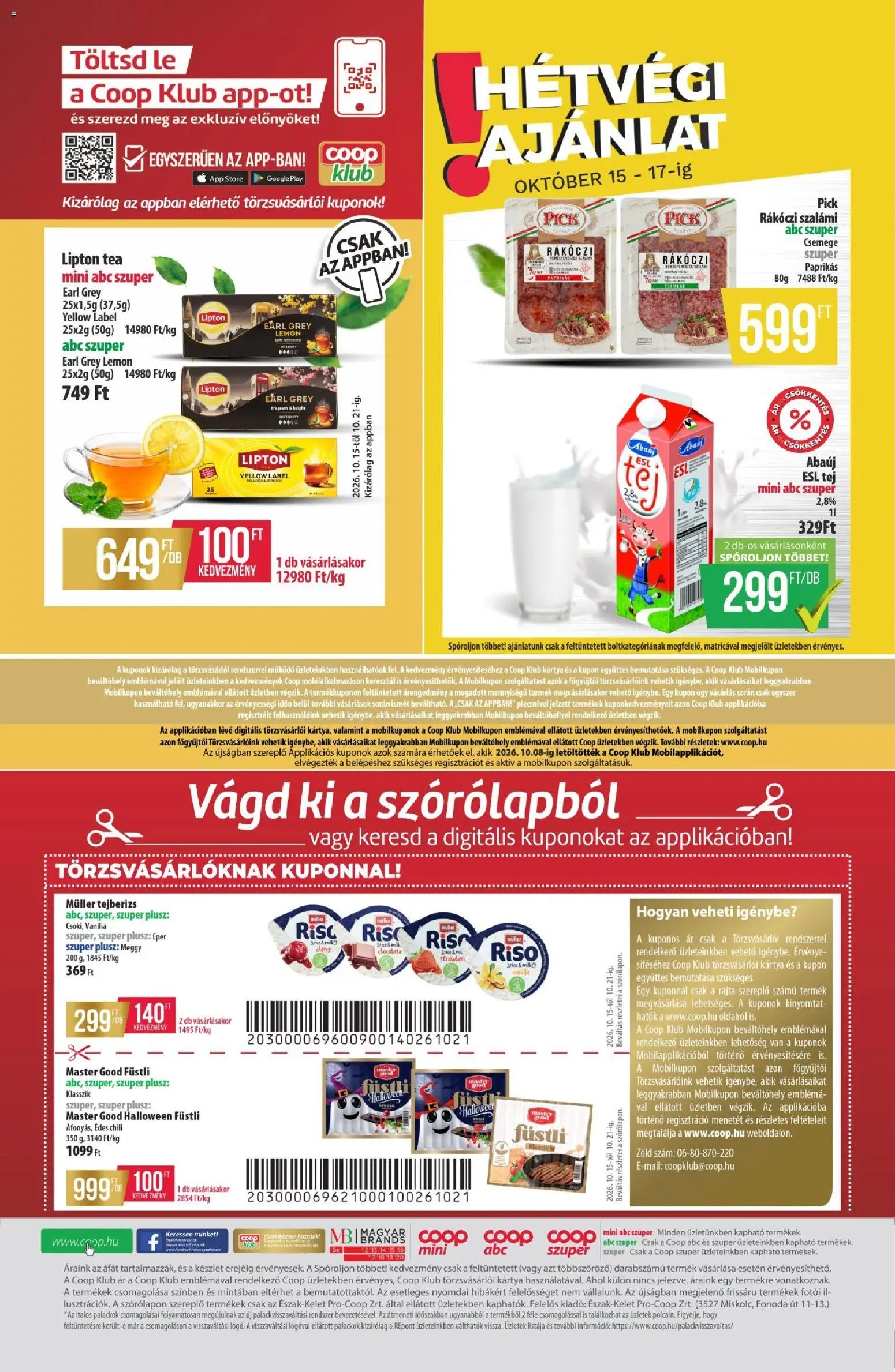COOP - Újság Észak Kelet Pro-Coop Zrt 2026.10.15. - lapozható formában szórólap ✳️