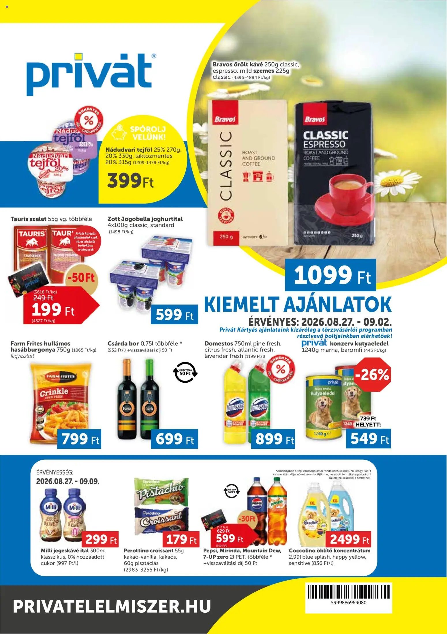 PRIVÁT újság 2026.08.27. PRIVÁT akciós újság