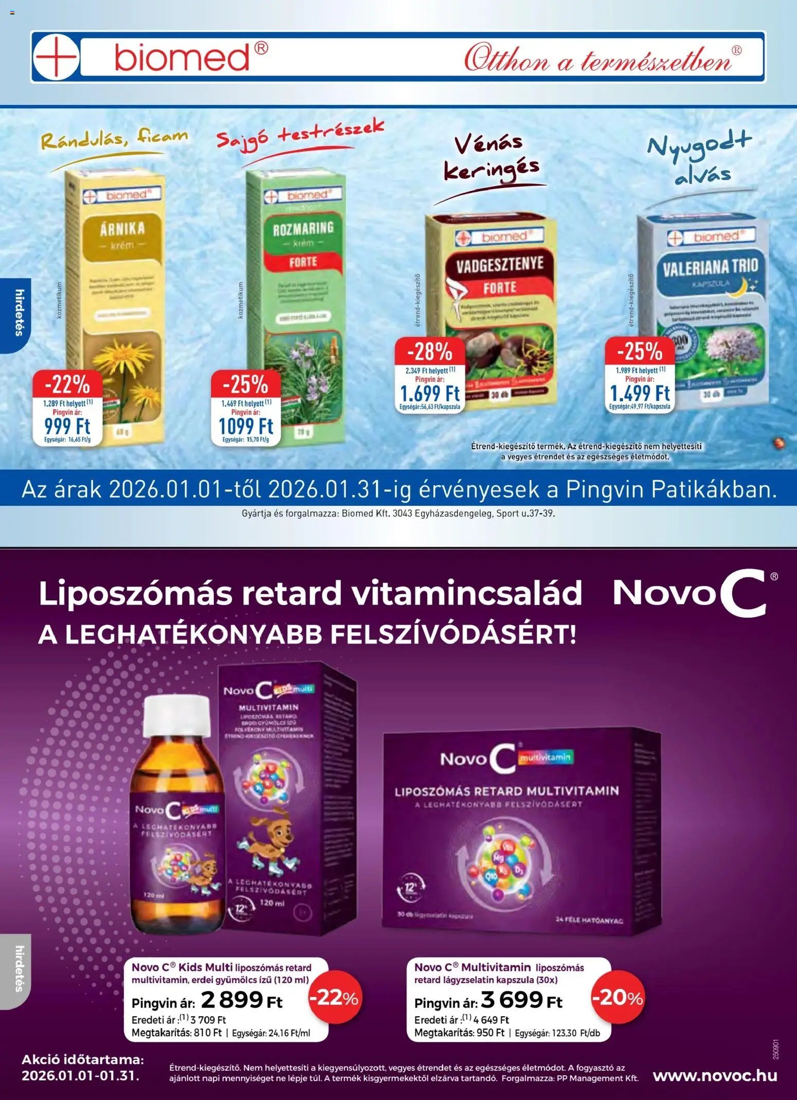 Pingvin Patika újság 2026.01.01. Pingvin Magazin (2026-01-01 - 2026-01-31)