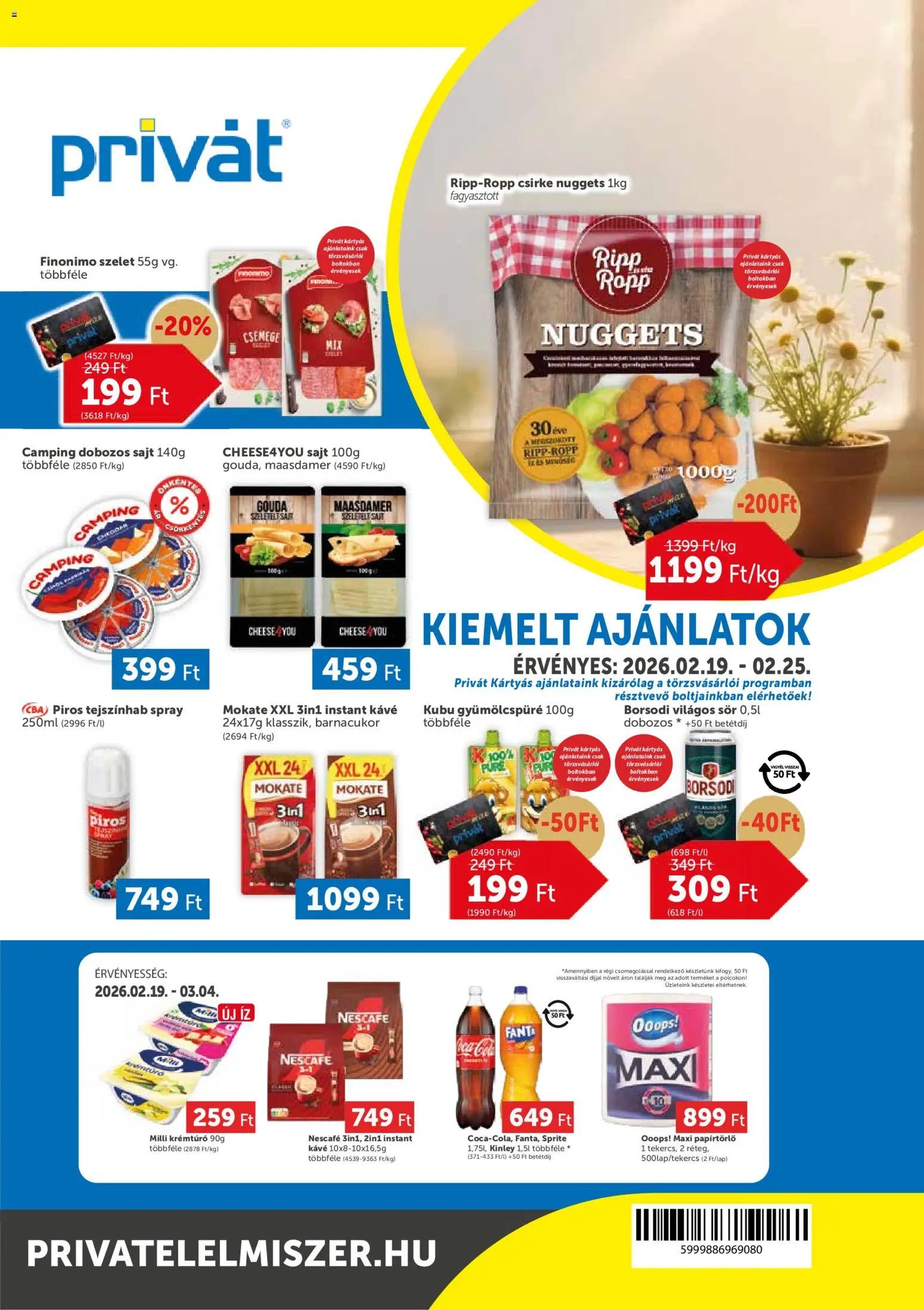 PRIVÁT újság 2026.02.19. Akciós újság PRIVÁT (2026-02-19 - 2026-02-25)