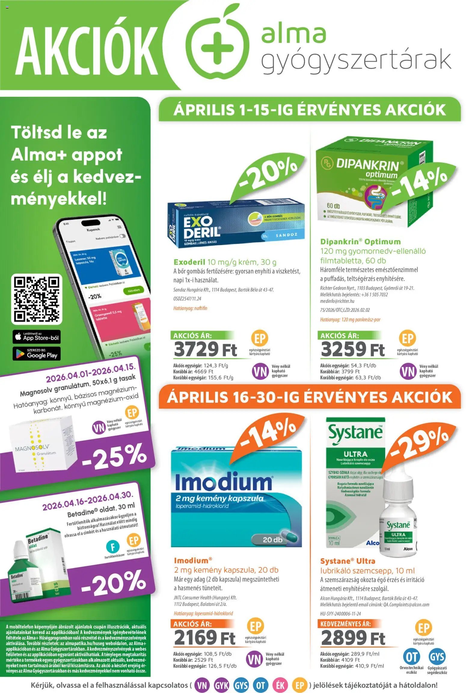 Alma Gyógyszertárak újság 2026.04.01. Alma Gyógyszertárak akciós újság (2026-04-01 - 2026-04-30)