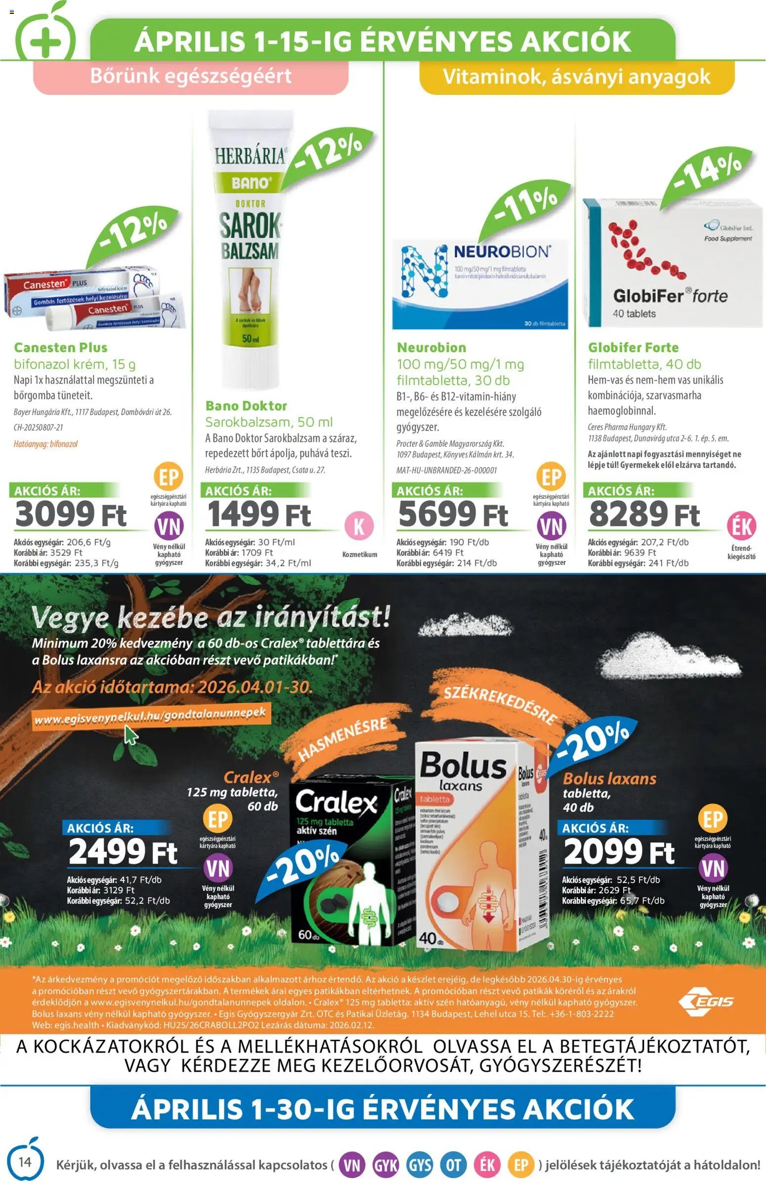 Alma Gyógyszertárak újság 2026.04.01. Alma Gyógyszertárak akciós újság (2026-04-01 - 2026-04-30)