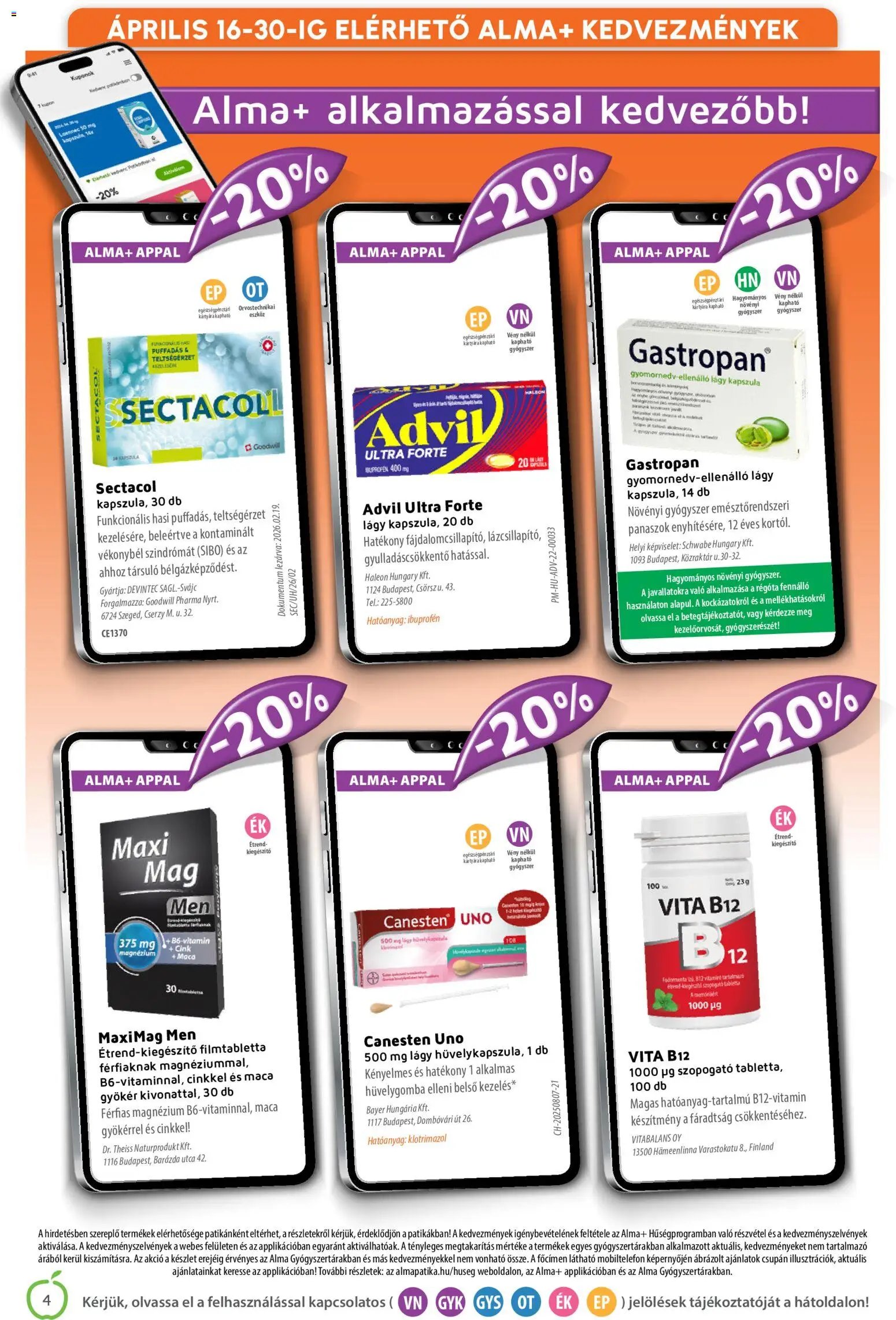 Alma Gyógyszertárak újság 2026.04.01. Alma Gyógyszertárak akciós újság (2026-04-01 - 2026-04-30)