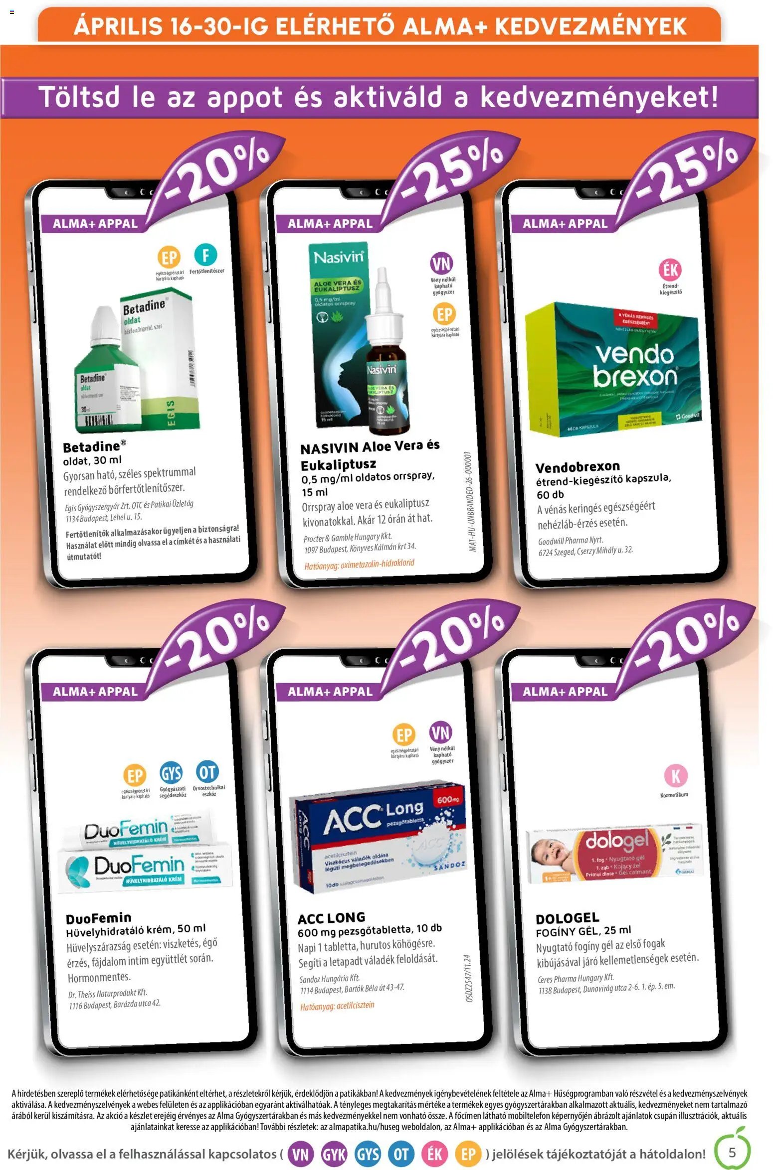 Alma Gyógyszertárak újság 2026.04.01. Alma Gyógyszertárak akciós újság (2026-04-01 - 2026-04-30)