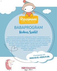Rossmann újság 2025.10.13. Babaprogram (2025-10-13 - 2025-11-09)