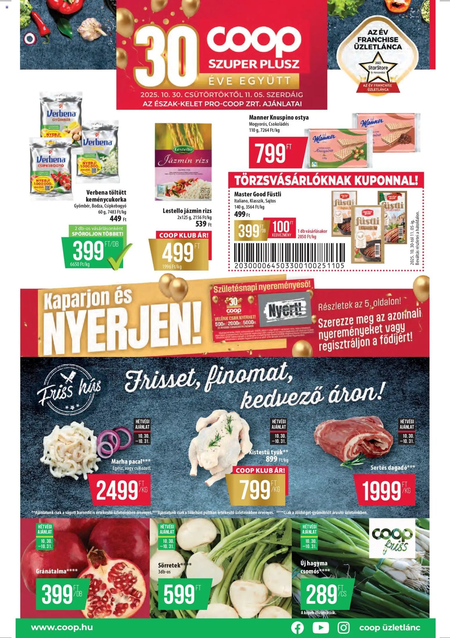 COOP újság 2025.10.30. Észak Kelet Pro-Coop Zrt - Szuper Plusz (2025-10-30 - 2025-11-05)