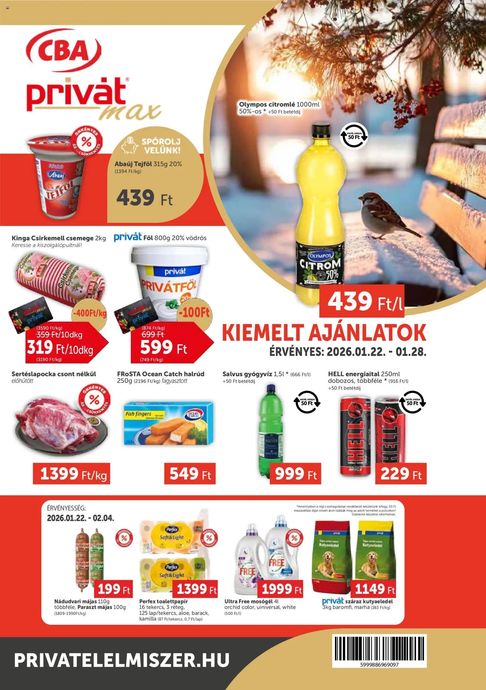 PRIVÁT újság 2026.01.22. Aktuális szórólap MAX (2026-01-22 - 2026-01-28)