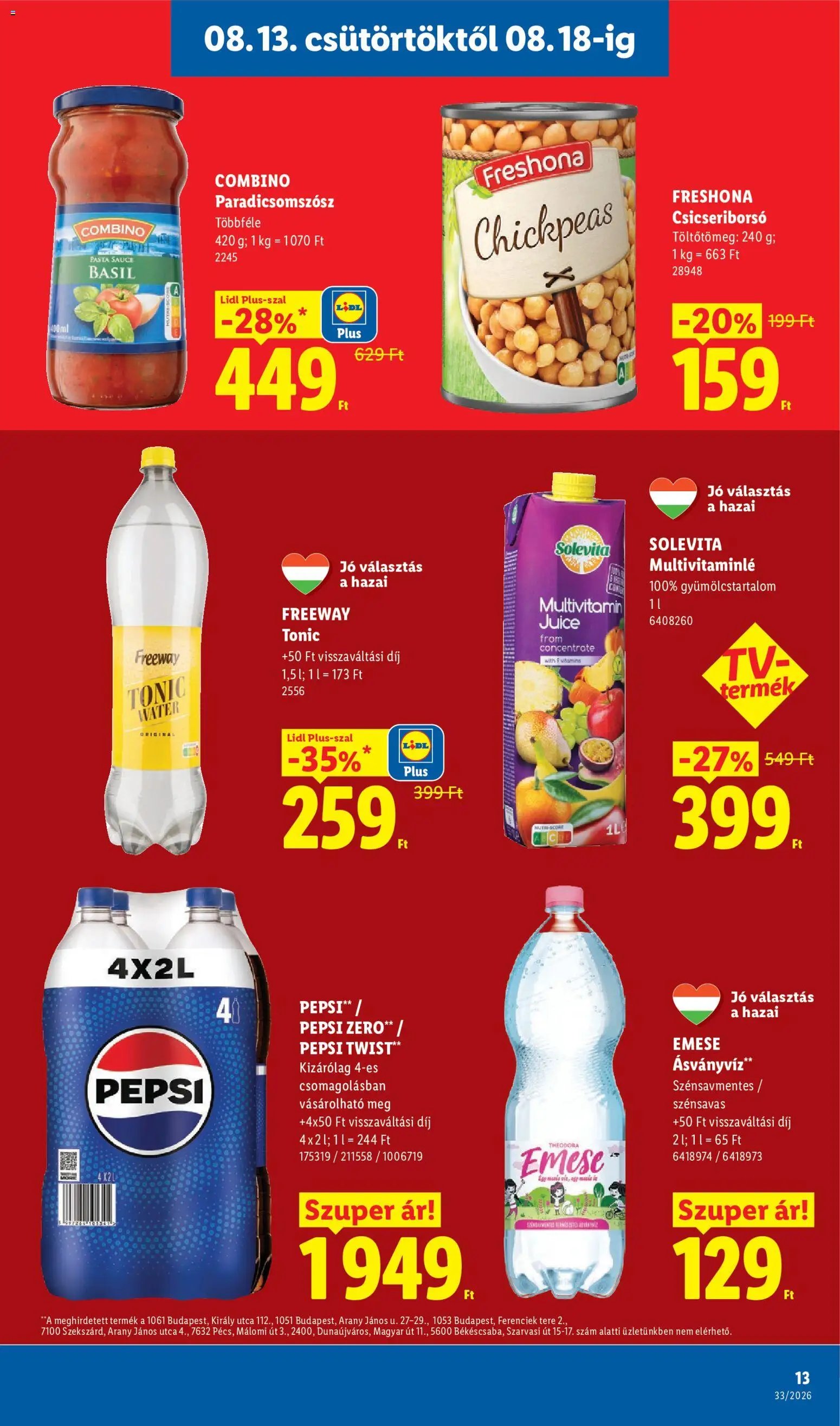 Lidl újság 2026.08.13. Lidl akciós újság
