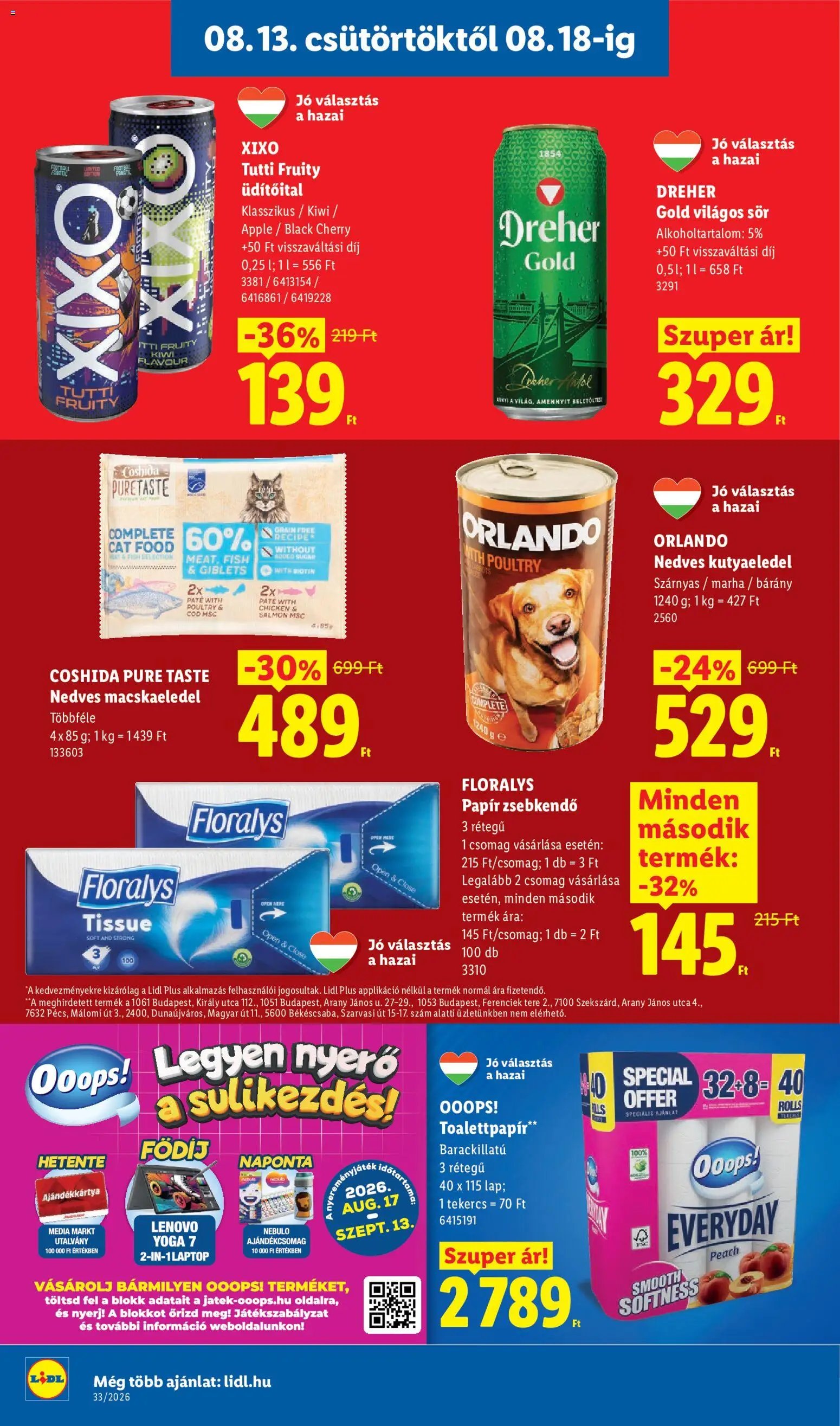 Lidl újság 2026.08.13. Lidl akciós újság