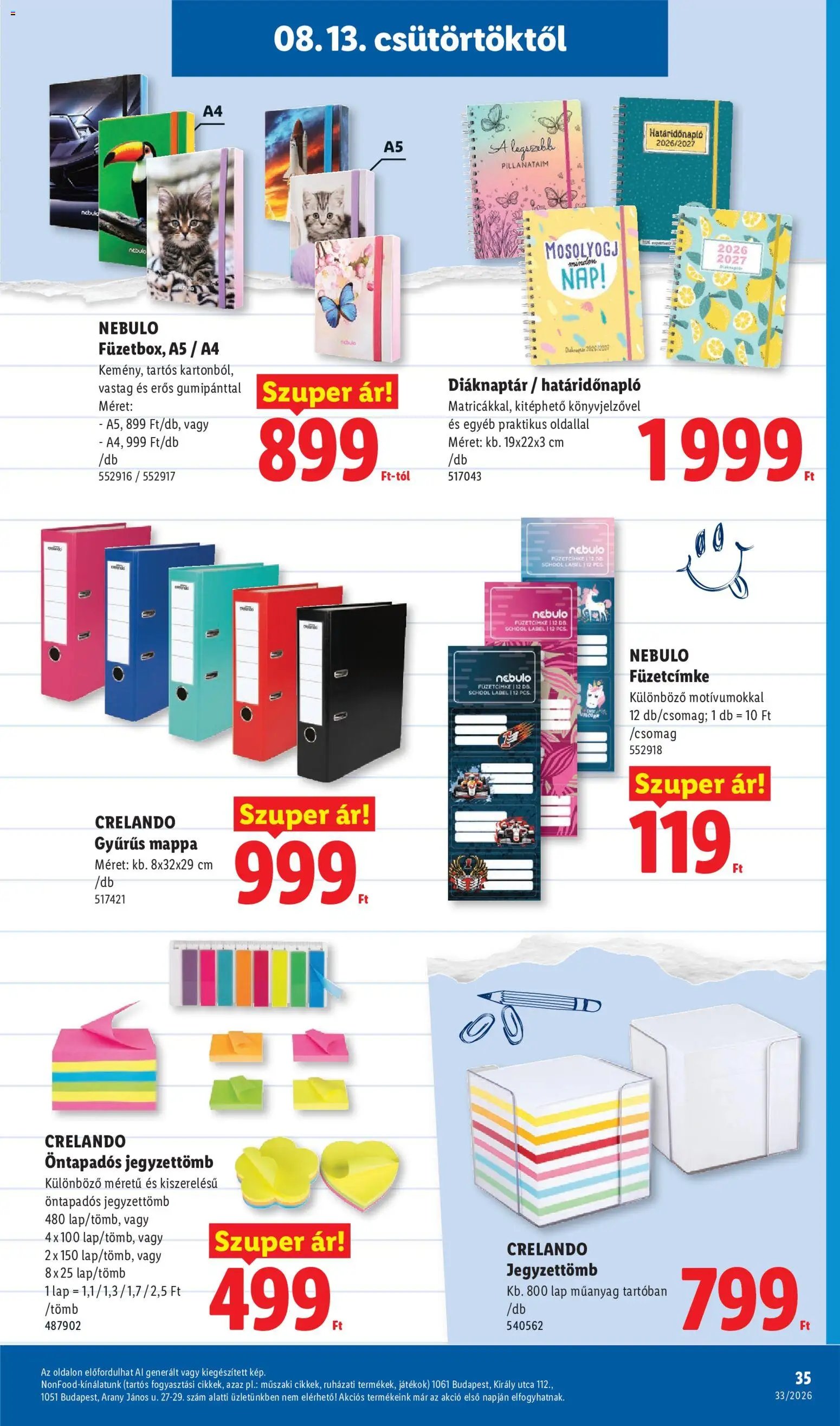 Lidl újság 2026.08.13. Lidl akciós újság