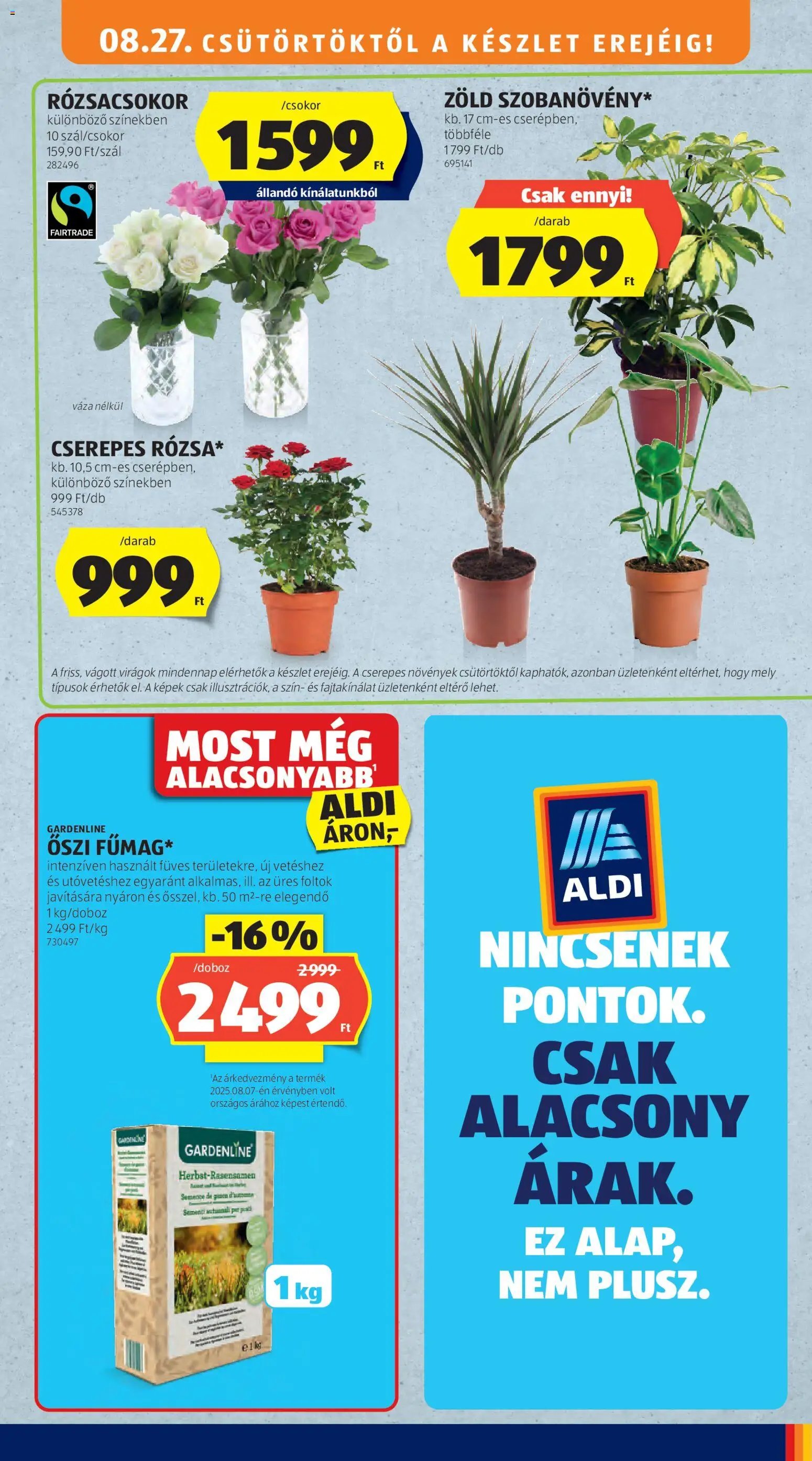 Aldi újság 2026.08.27. Aldi Középső sor termékei