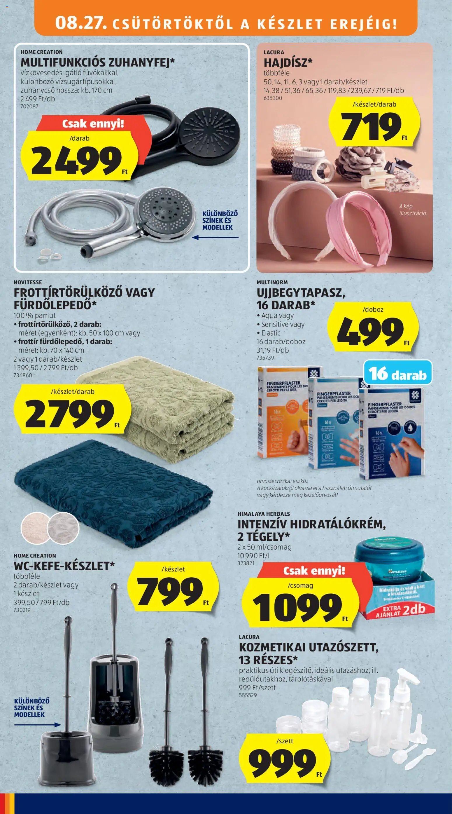 Aldi újság 2026.08.27. Aldi Középső sor termékei