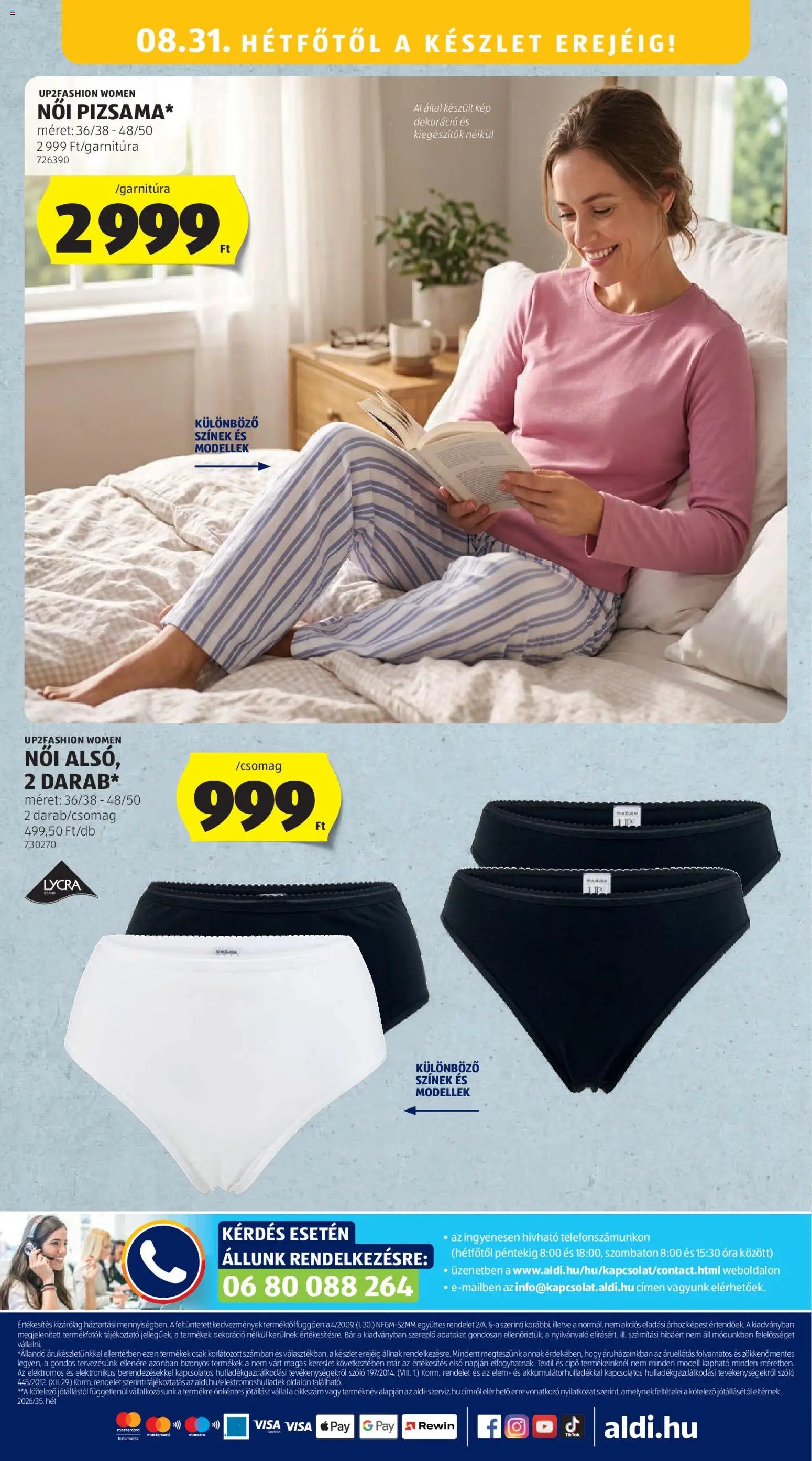Aldi újság 2026.08.27. Aldi Középső sor termékei