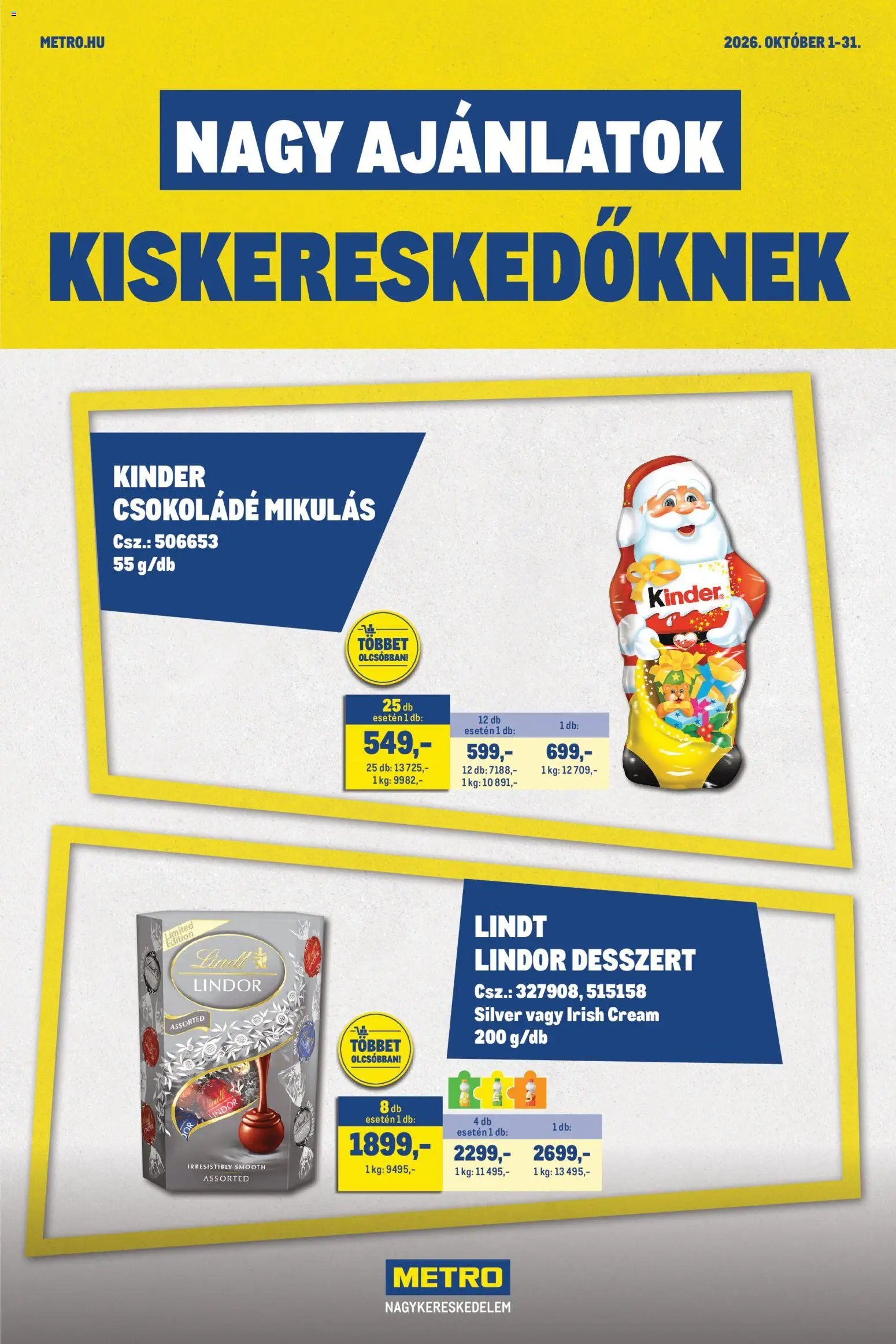 Metro újság 2026.10.01. Metro Nagy Ajánlatok Kiskereskedőknek 2026/10