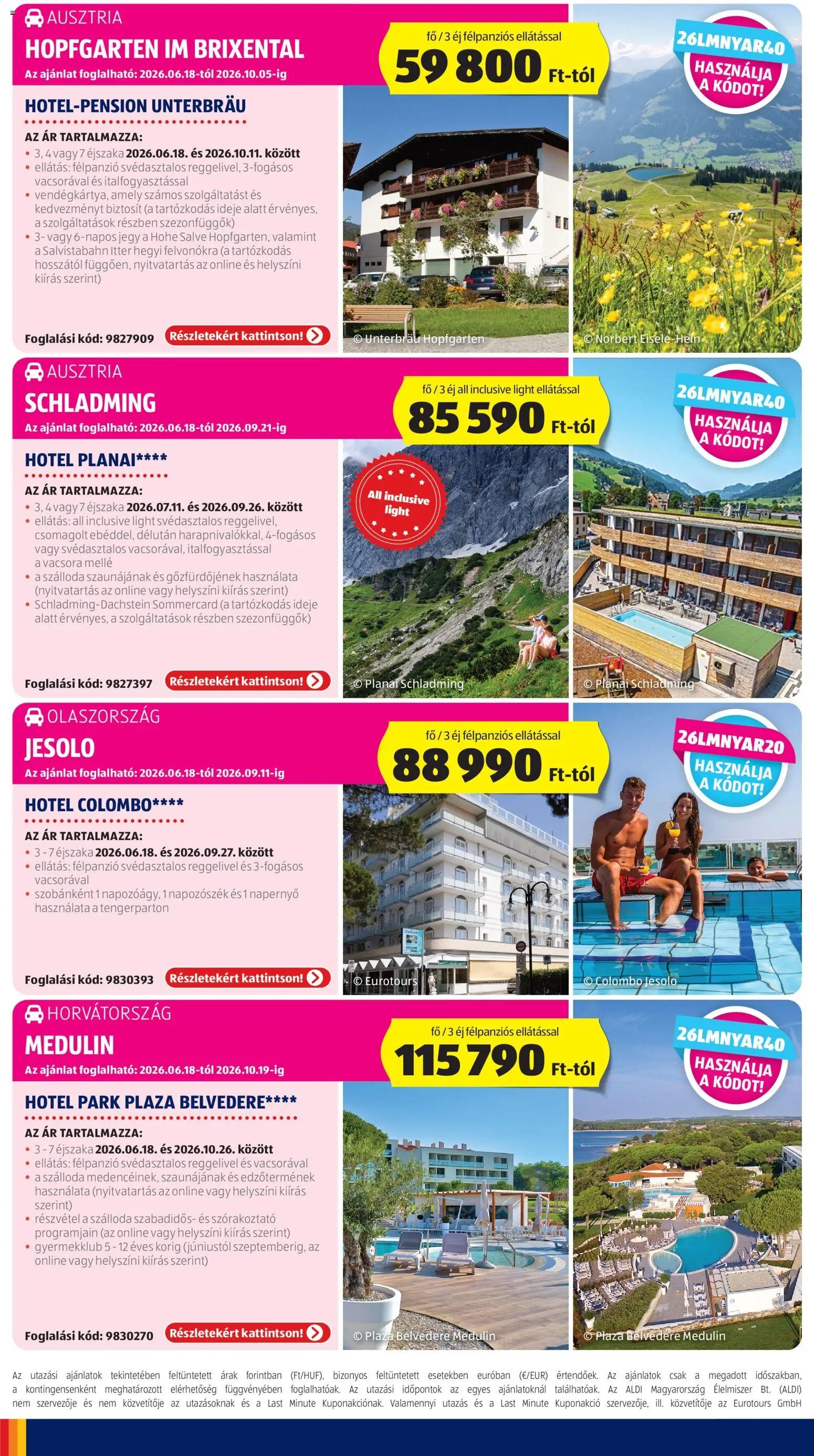 Aldi újság 2026.06.18. Aldi Utazás katalógus