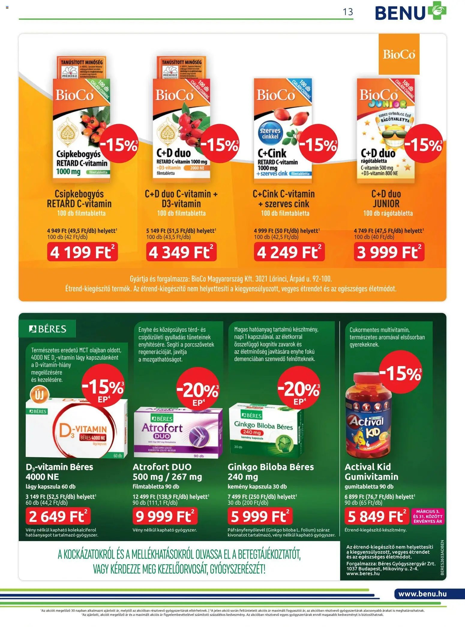 BENU Gyógyszertárak újság 2026.03.01. BENU Gyógyszertárak akciós újság (2026-03-01 - 2026-03-31)
