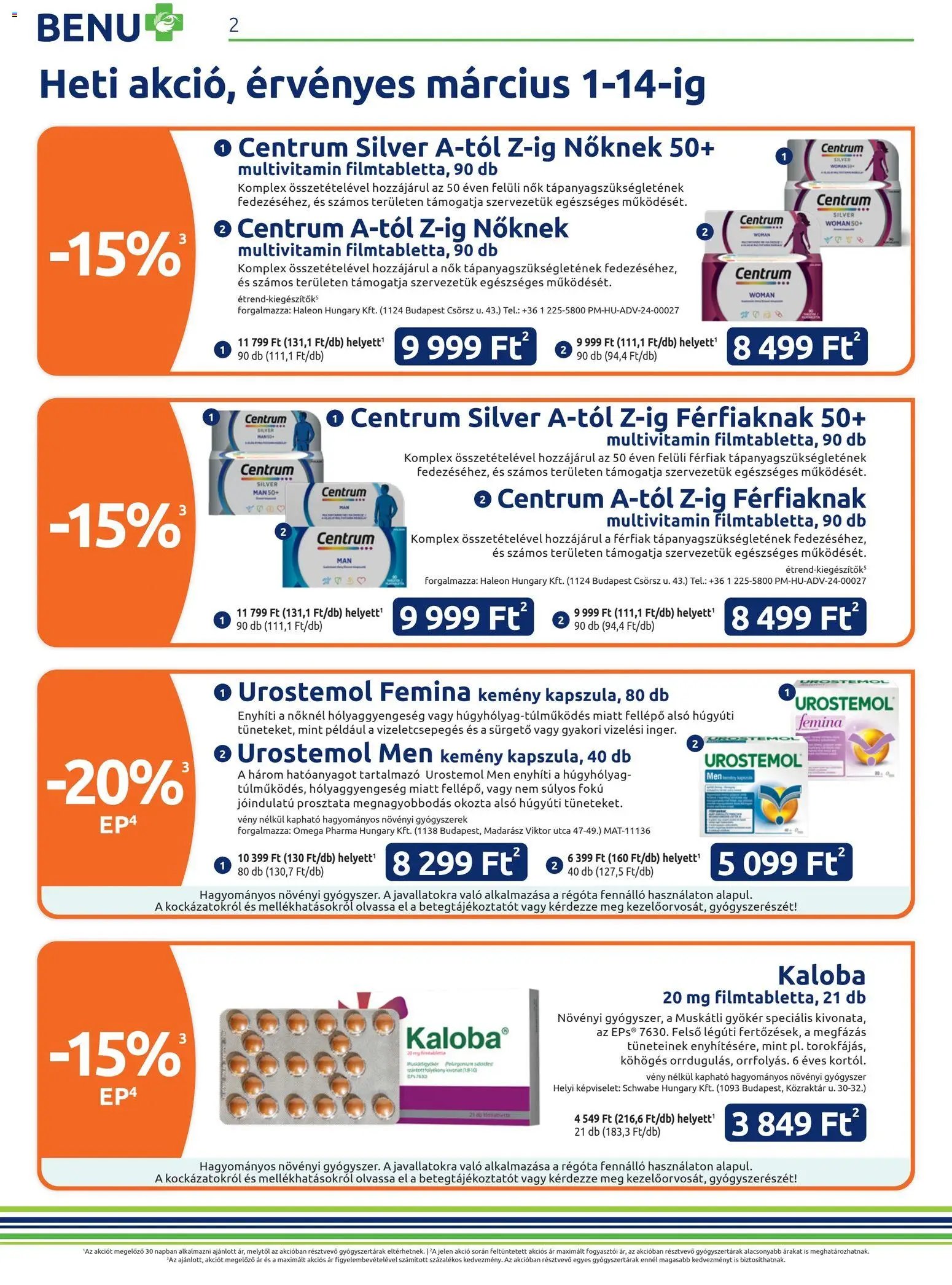 BENU Gyógyszertárak újság 2026.03.01. BENU Gyógyszertárak akciós újság (2026-03-01 - 2026-03-31)