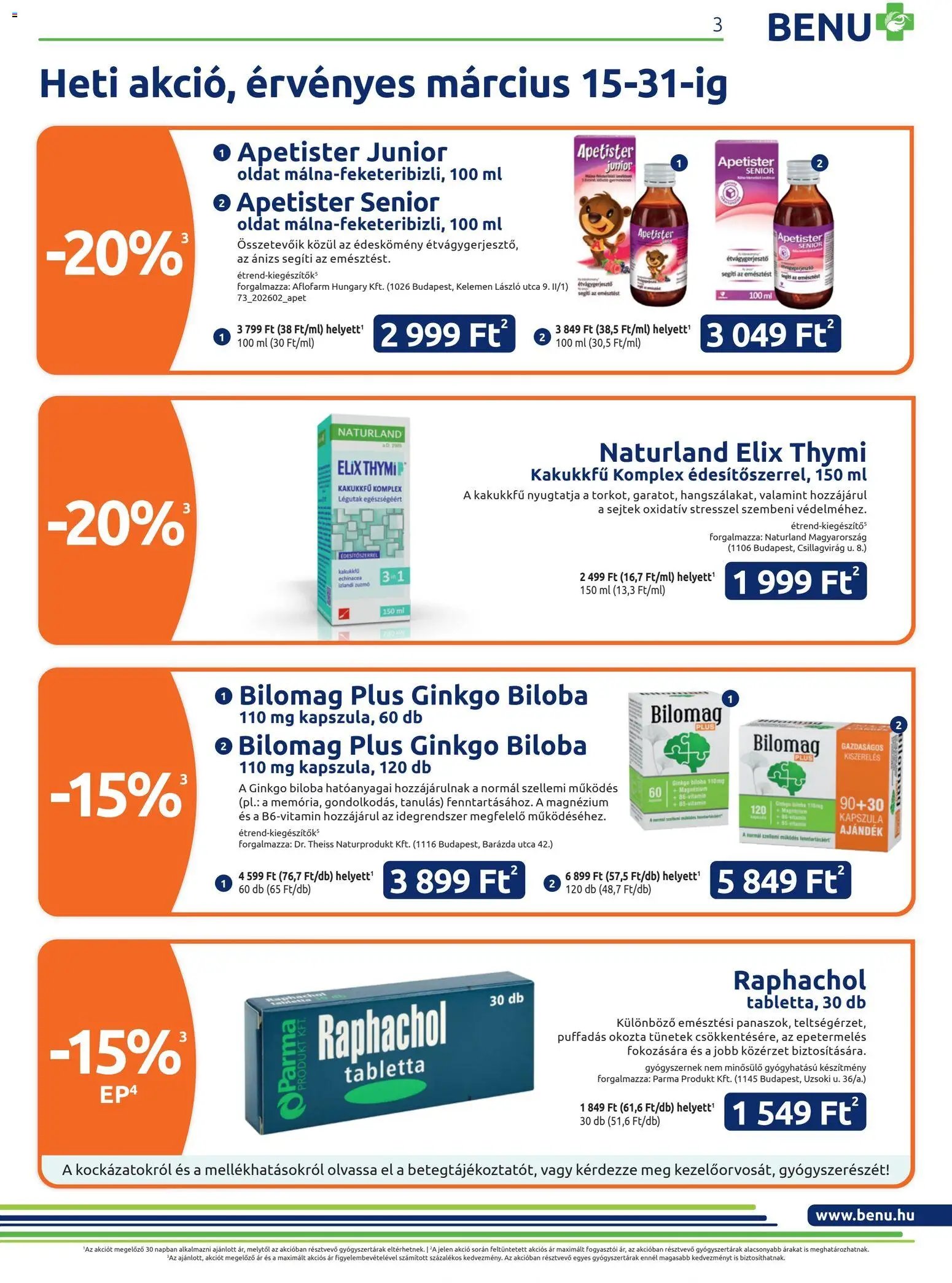 BENU Gyógyszertárak újság 2026.03.01. BENU Gyógyszertárak akciós újság (2026-03-01 - 2026-03-31)