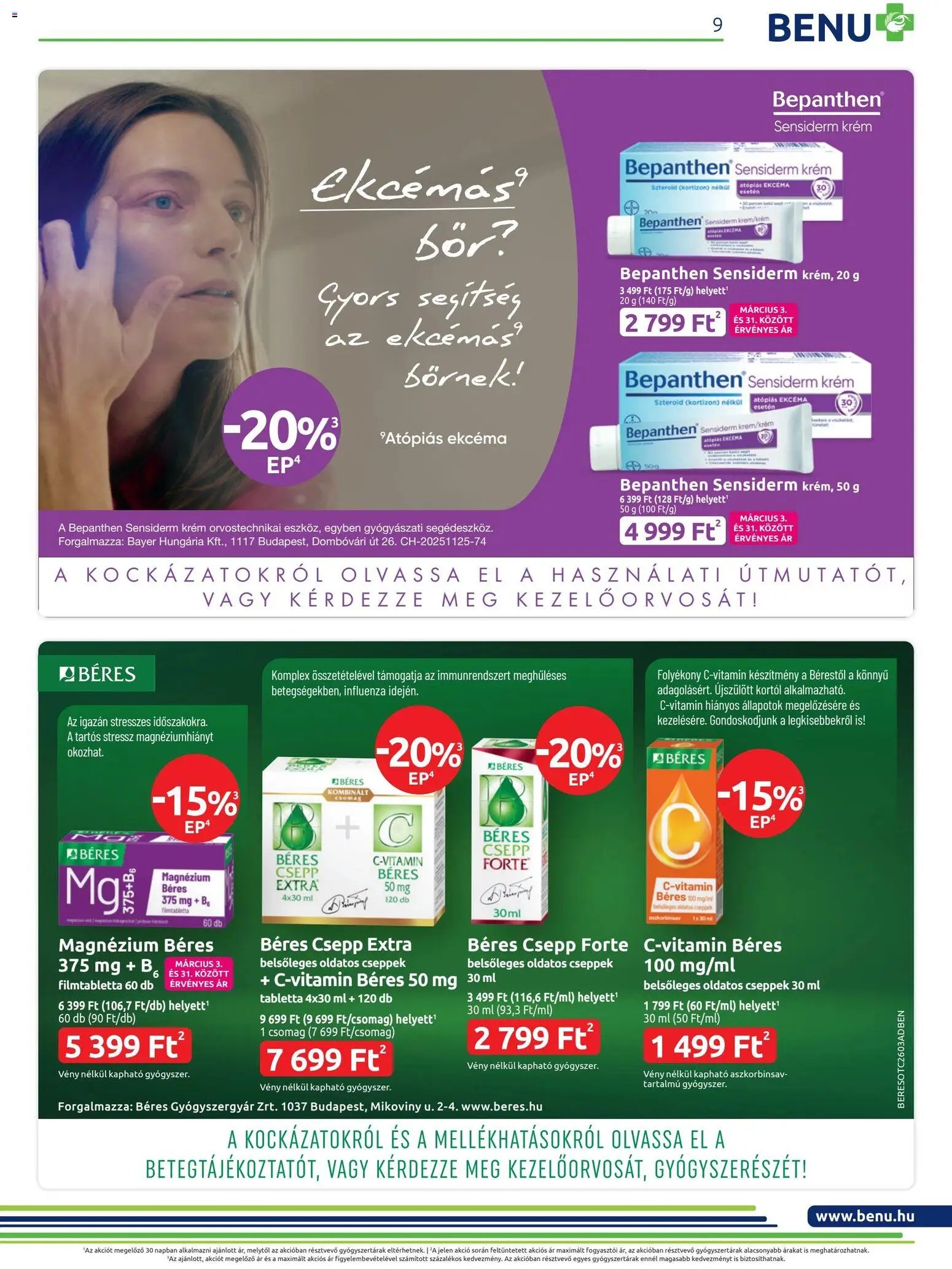 BENU Gyógyszertárak újság 2026.03.01. BENU Gyógyszertárak akciós újság (2026-03-01 - 2026-03-31)