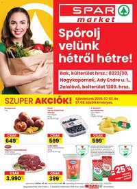 Spar Market újság 2026.07.02. Spar Market Bak, Nagykapornak, Zalalövő szórólap