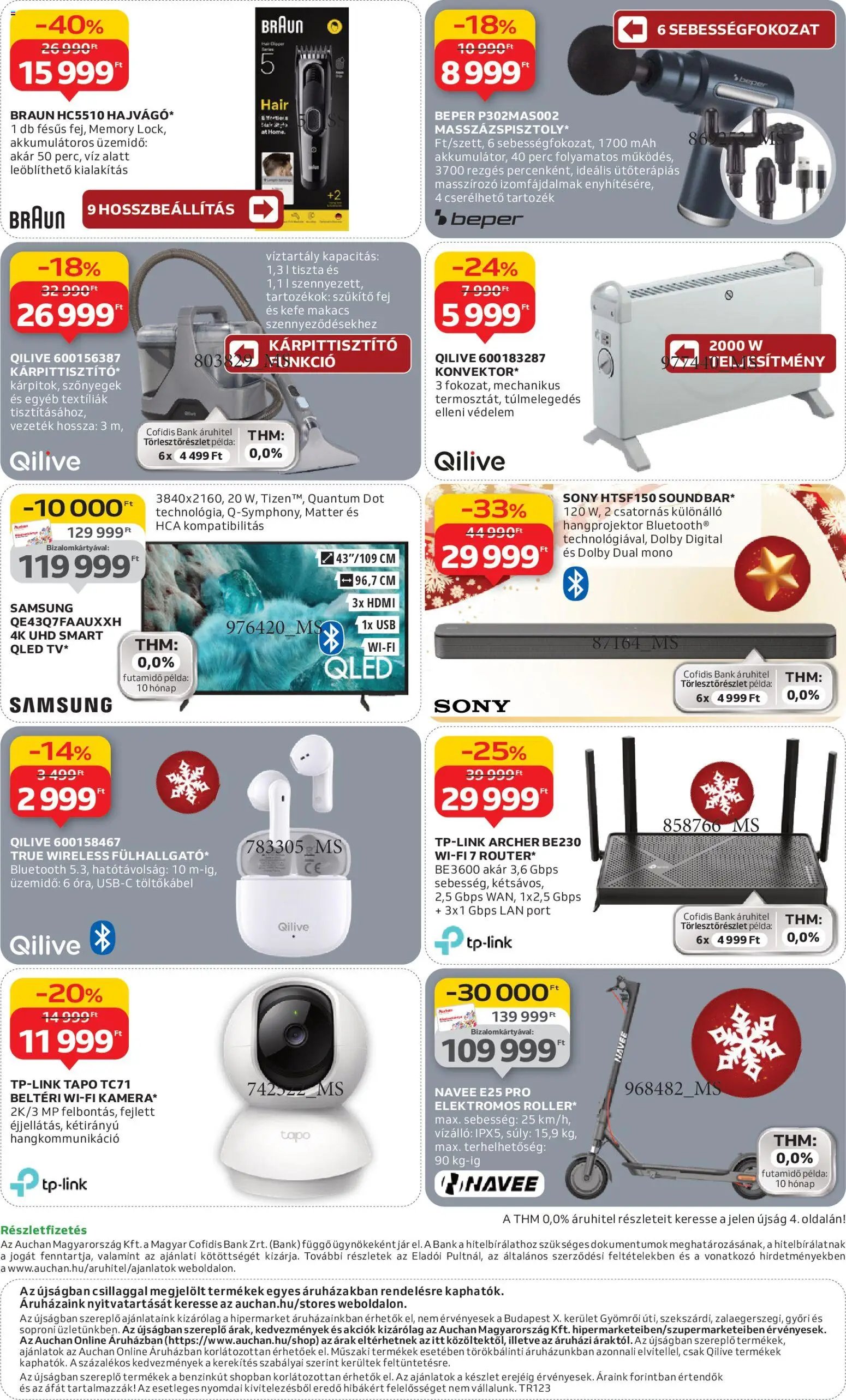 Auchan újság 2025.11.06. Hipermarket elektronikai termékek (2025-11-06 - 2025-11-19)