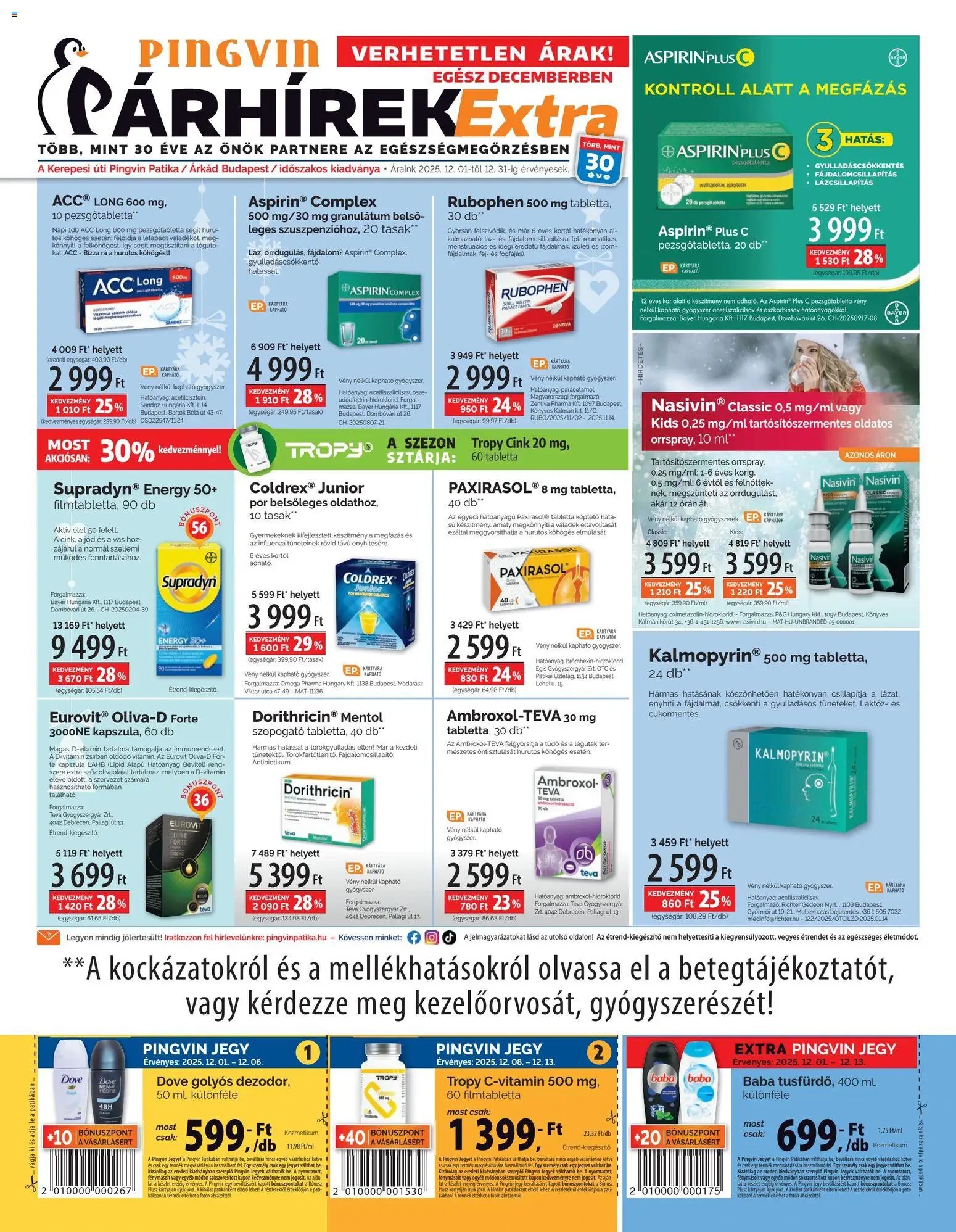 Pingvin Patika újság 2025.12.01. Pingvin Árhírek Extra (2025-12-01 - 2025-12-31)
