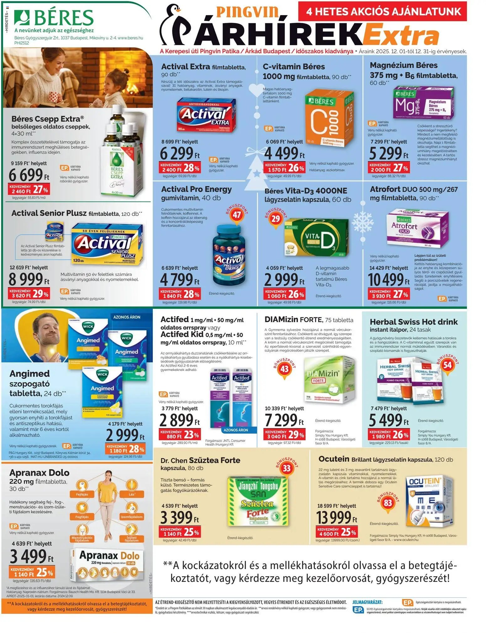 Pingvin Patika újság 2025.12.01. Pingvin Árhírek Extra (2025-12-01 - 2025-12-31)
