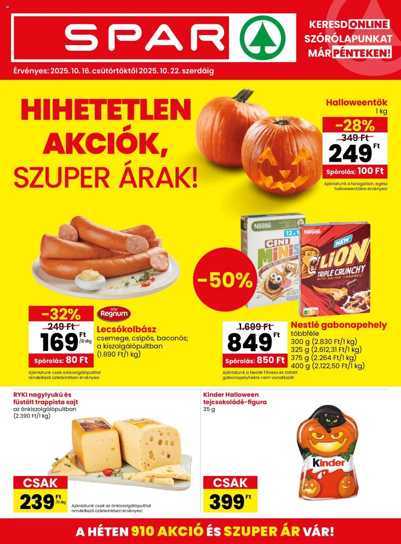 Spar újság 2025.10.16. Akciós újság Spar (2025-10-16 - 2025-10-22)