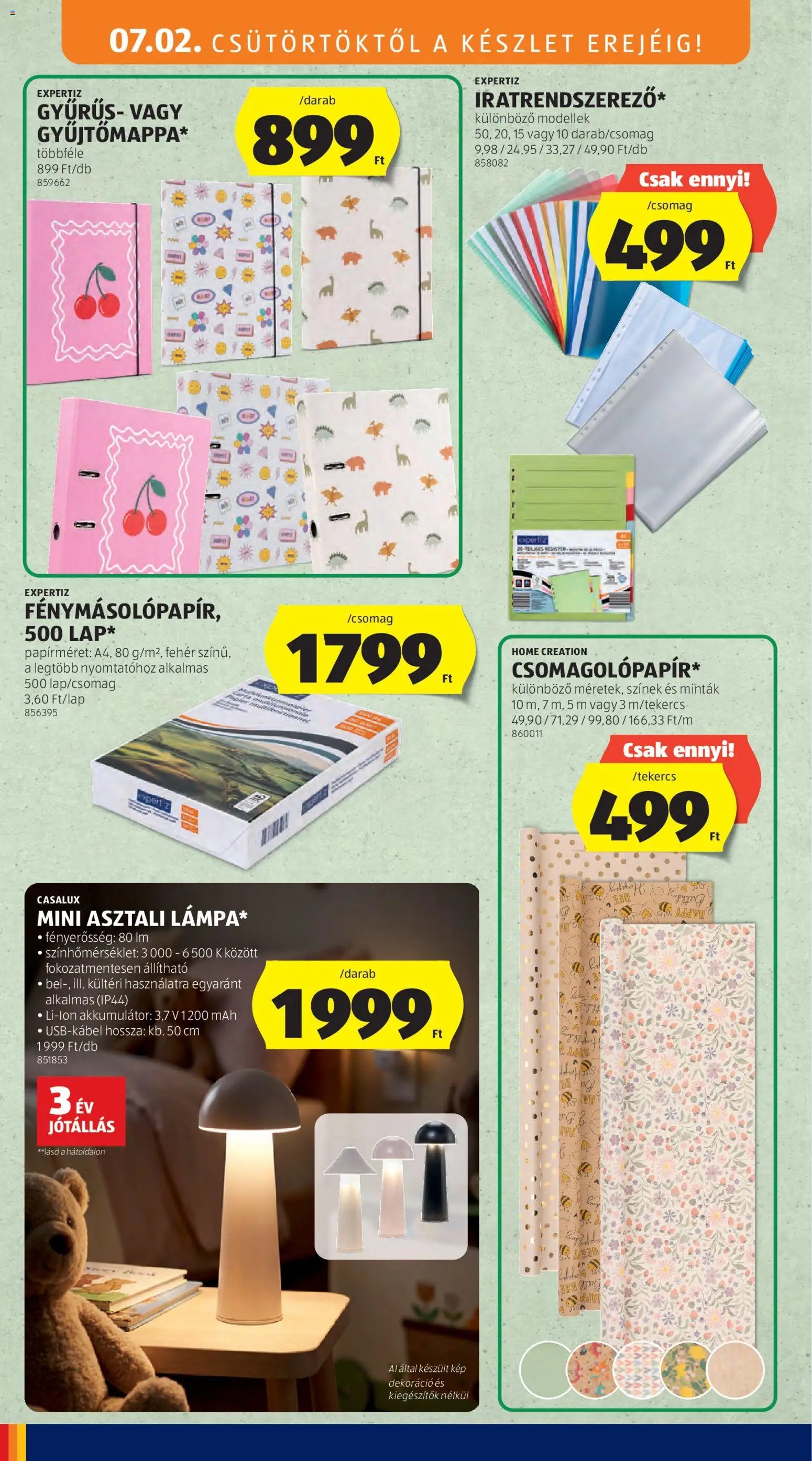 Aldi újság 2026.07.02. Aldi Középső sor termékei
