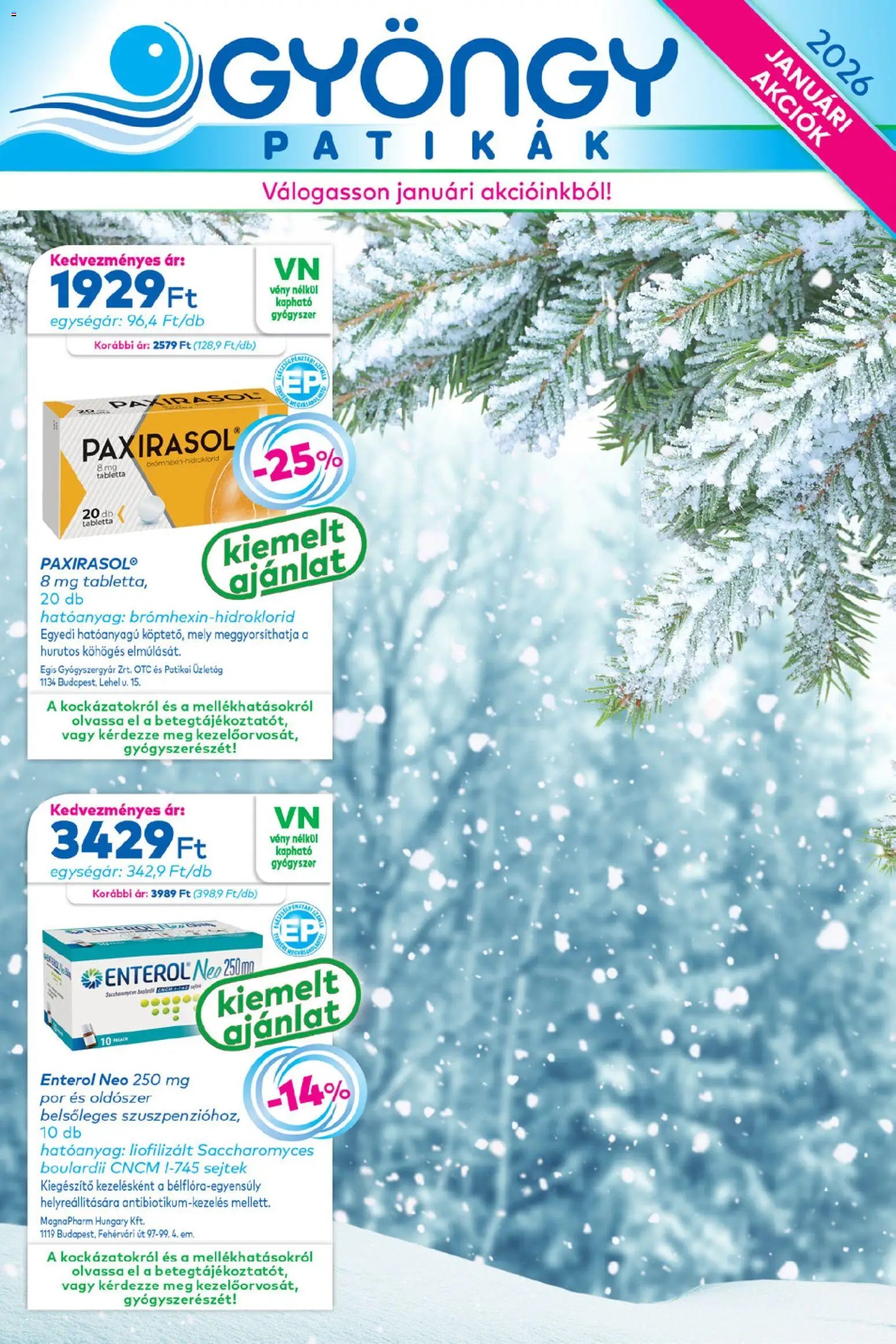 Gyöngy Patikák újság 2026.01.01. Akciós újság Gyöngy Patikák (2026-01-01 - 2026-01-31)