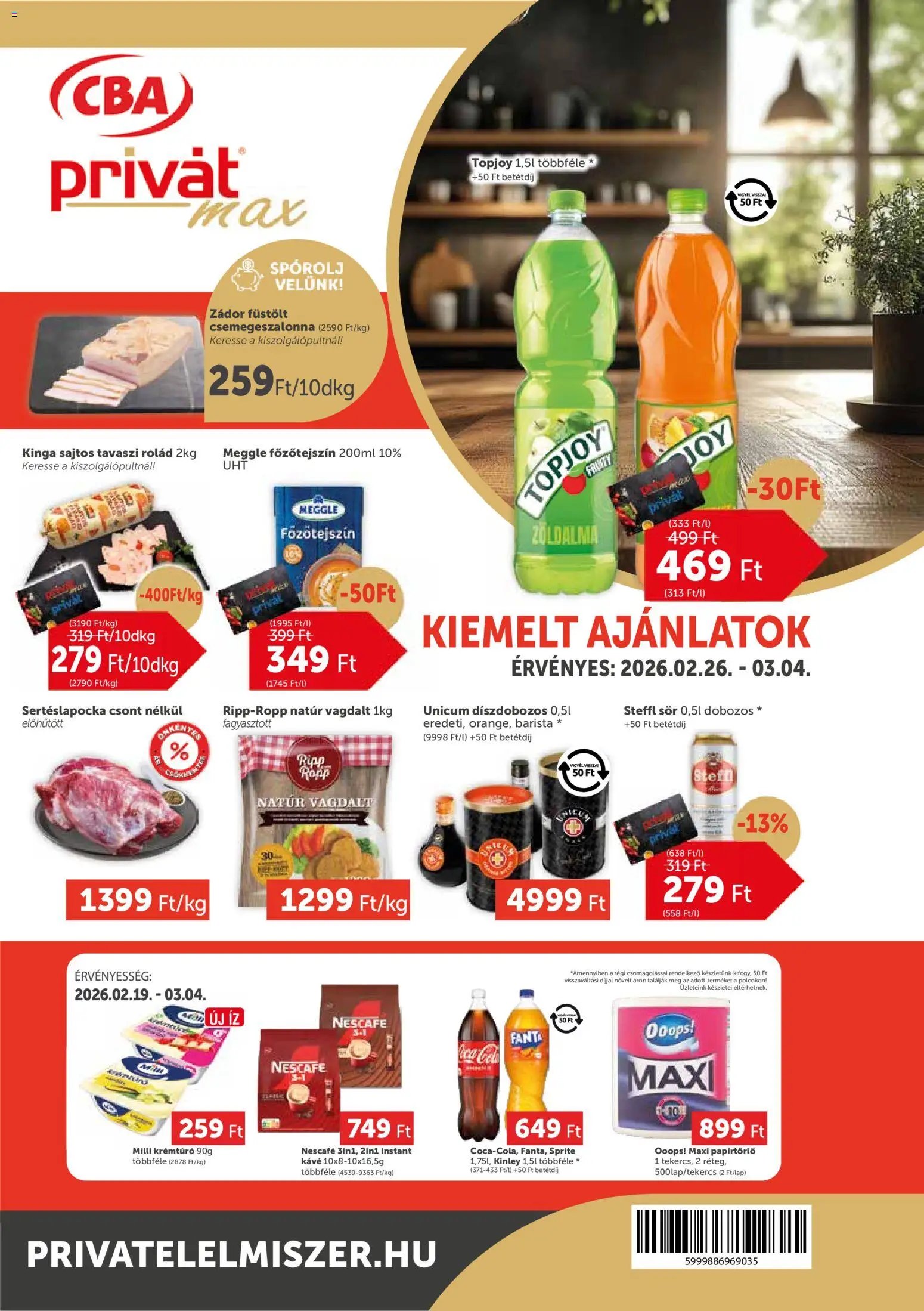 PRIVÁT újság 2026.02.26. Aktuális szórólap MAX (2026-02-26 - 2026-03-04)