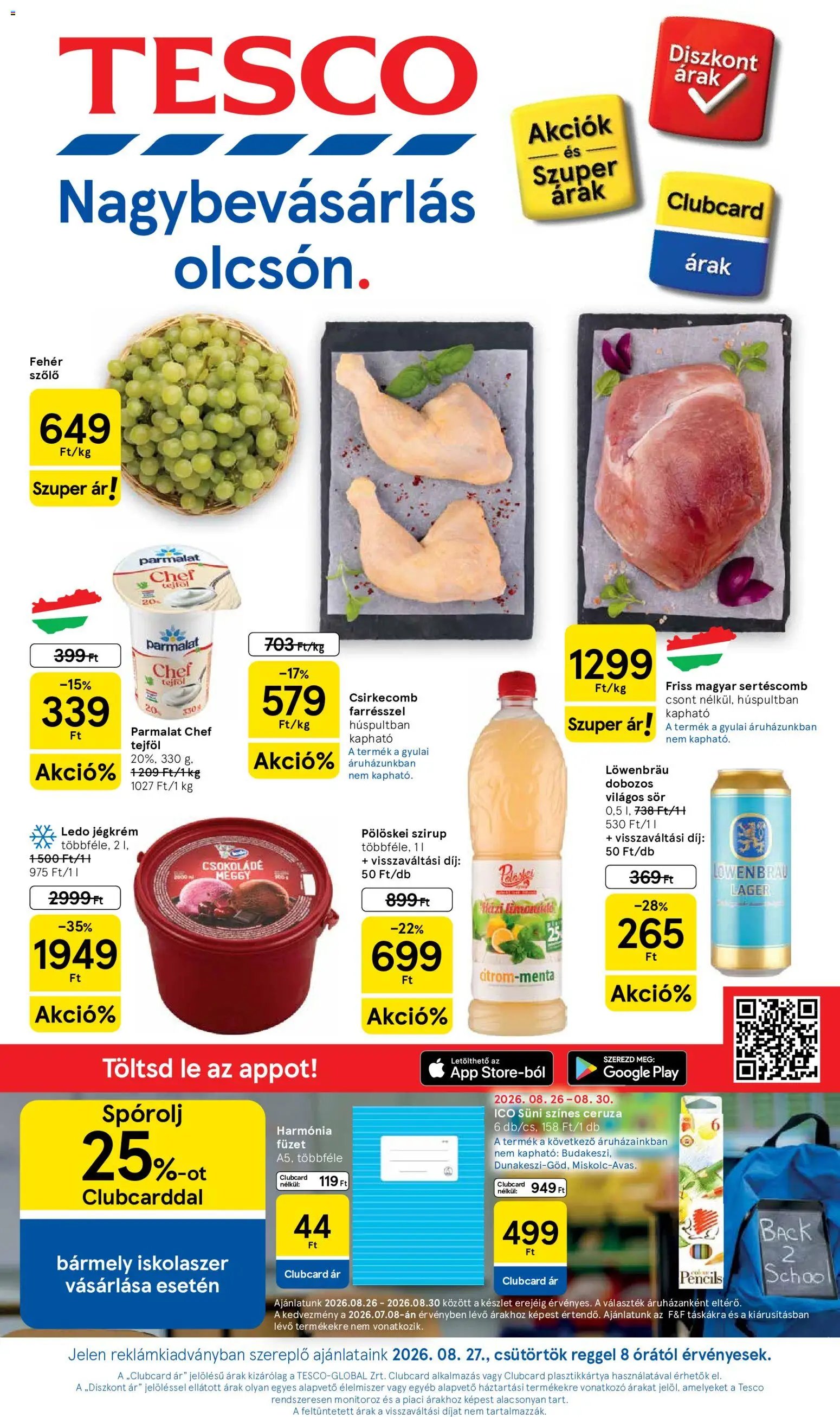 Tesco újság 2026.08.27. Tesco aktuális akciós újság