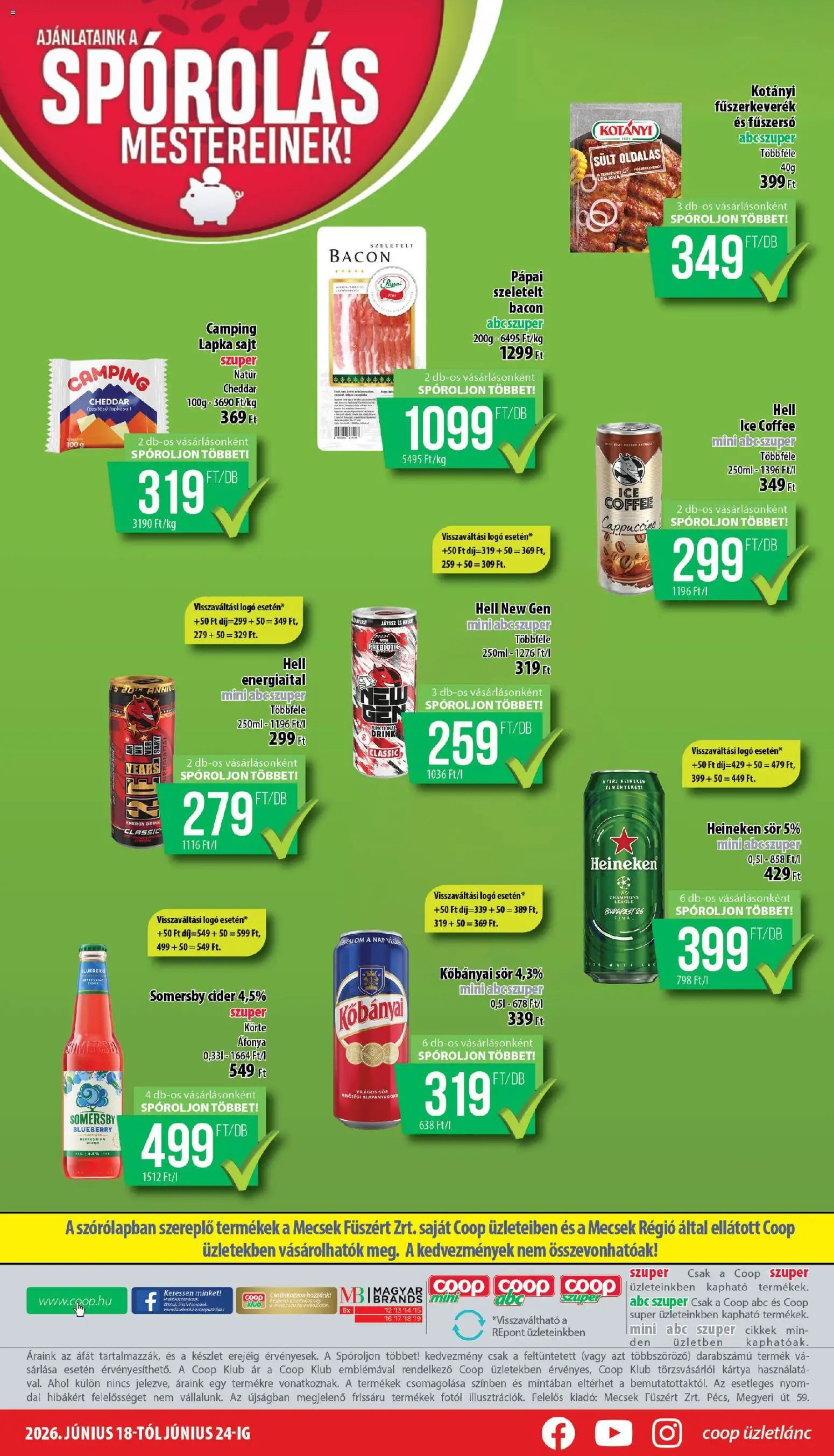 COOP újság 2026.06.18. COOP - Mini & Abc & Szuper / Mecsek