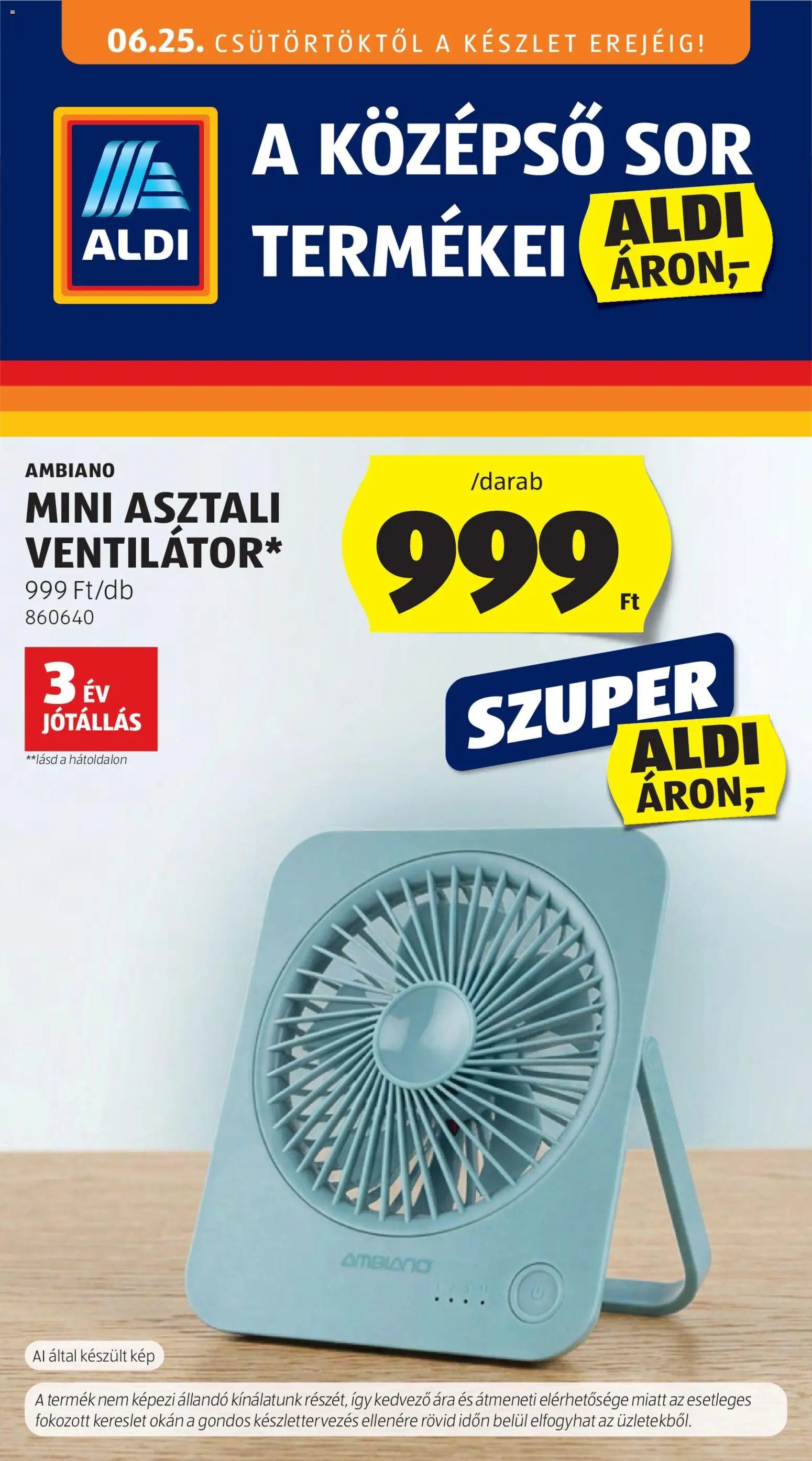 Aldi újság 2026.06.25. Aldi Középső sor termékei