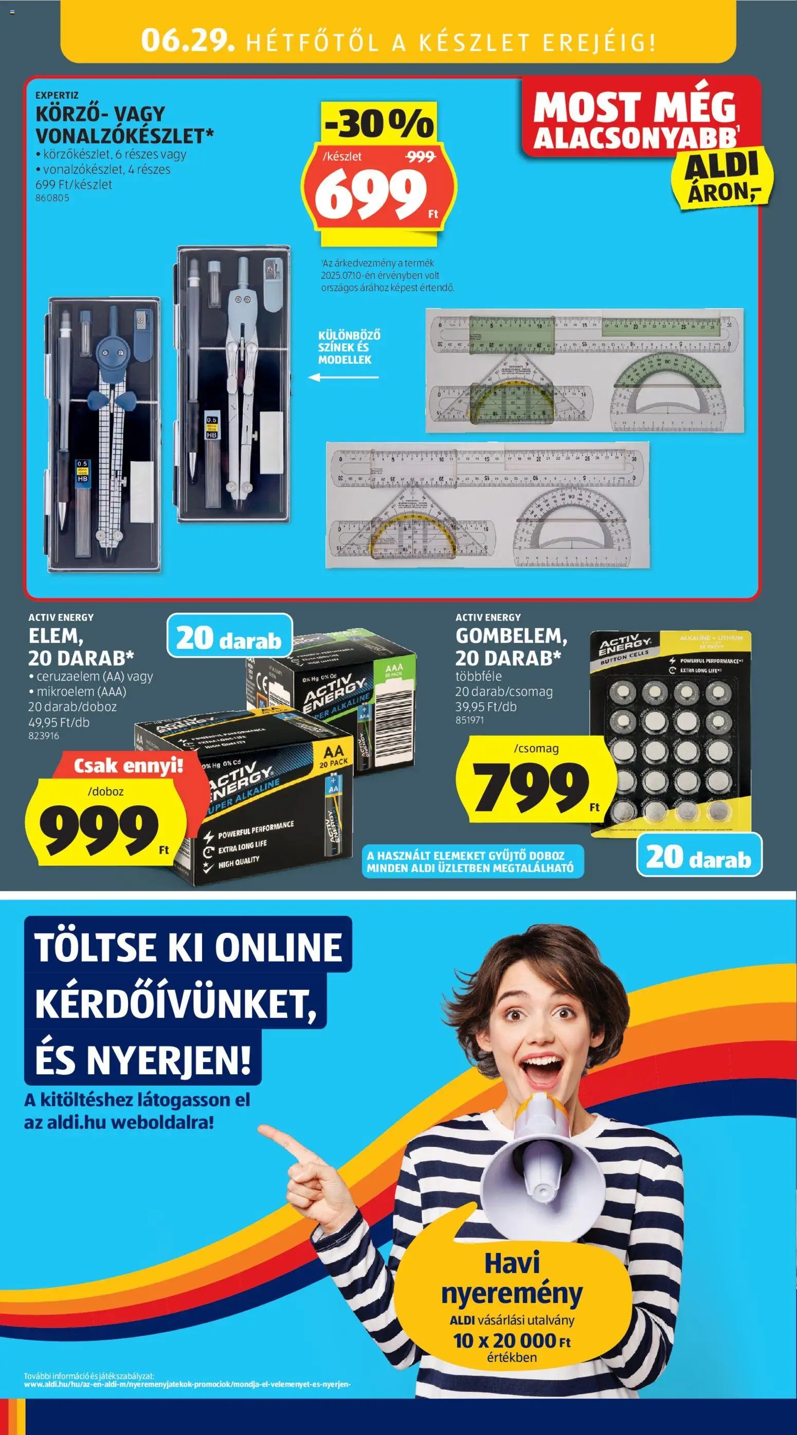 Aldi újság 2026.06.25. Aldi Középső sor termékei