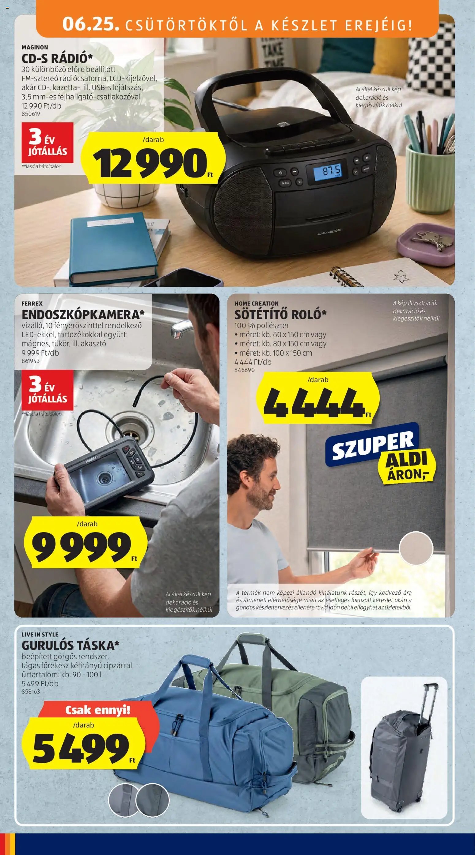 Aldi újság 2026.06.25. Aldi Középső sor termékei