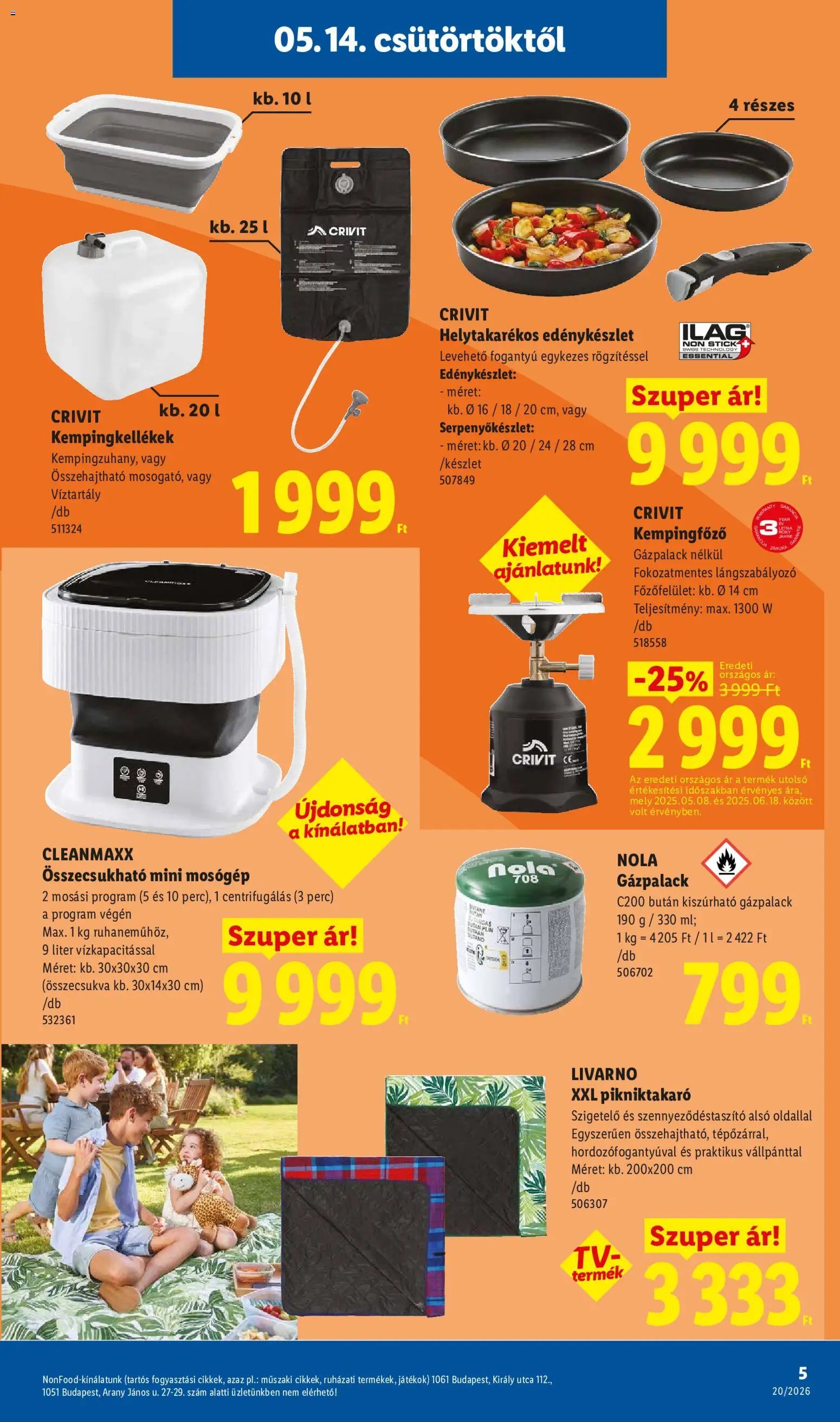 Lidl újság 2026.05.14. Lidl Nonfood kínálatunk (2026-05-14 - 2026-05-20)